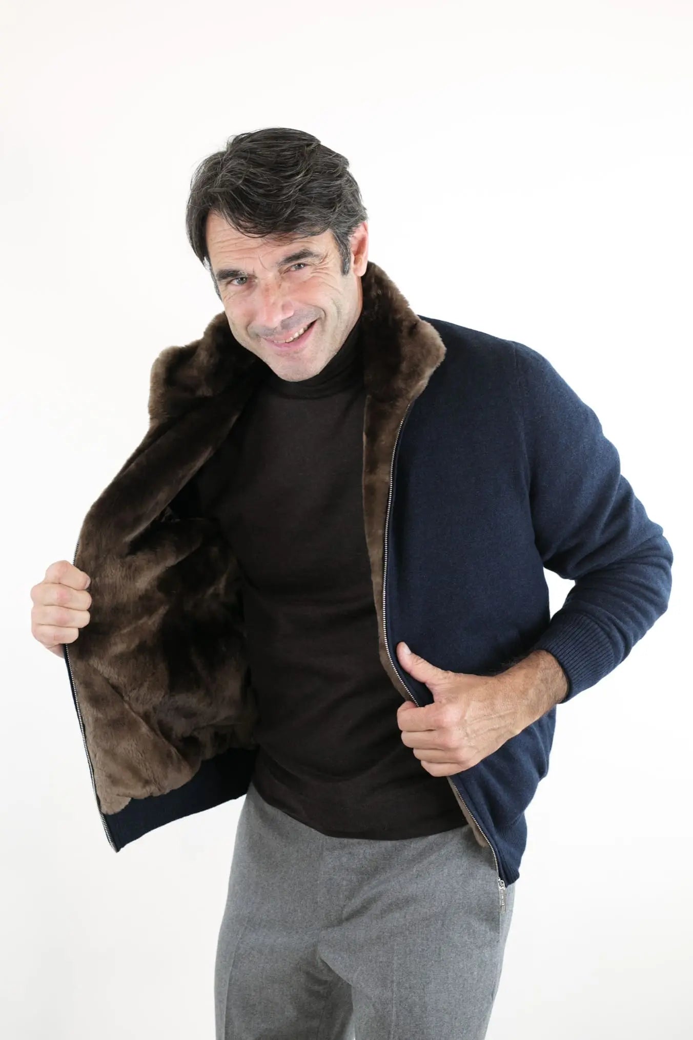 Giubbotto Cashmere Castorino Blu - Guarino Store