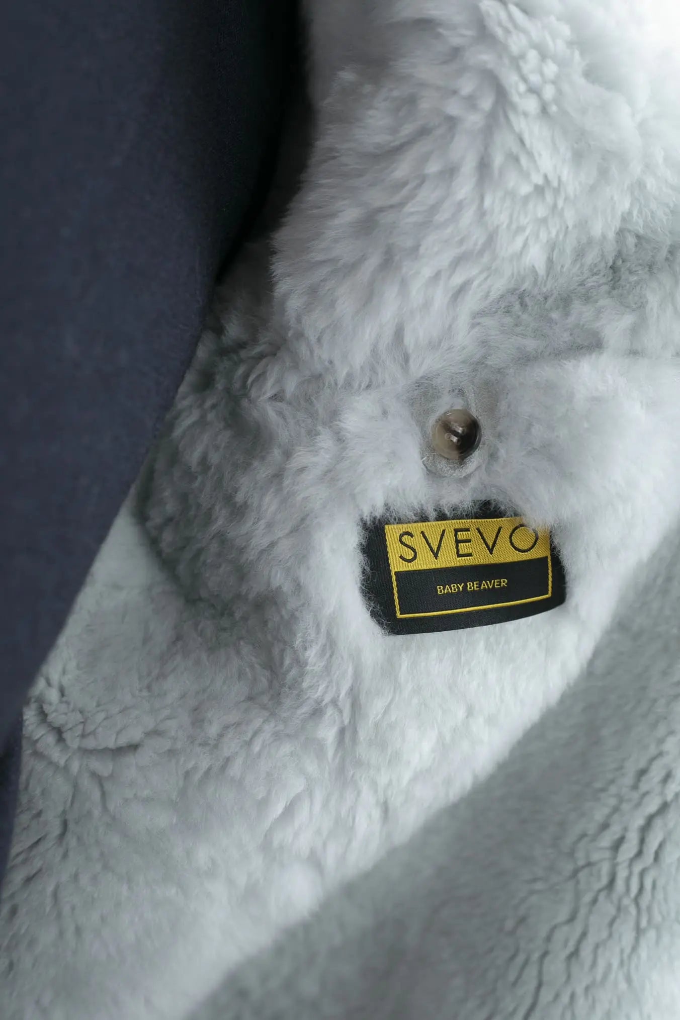 Bomber con Cappuccio in Cashmere e Castorino Grigio Perla