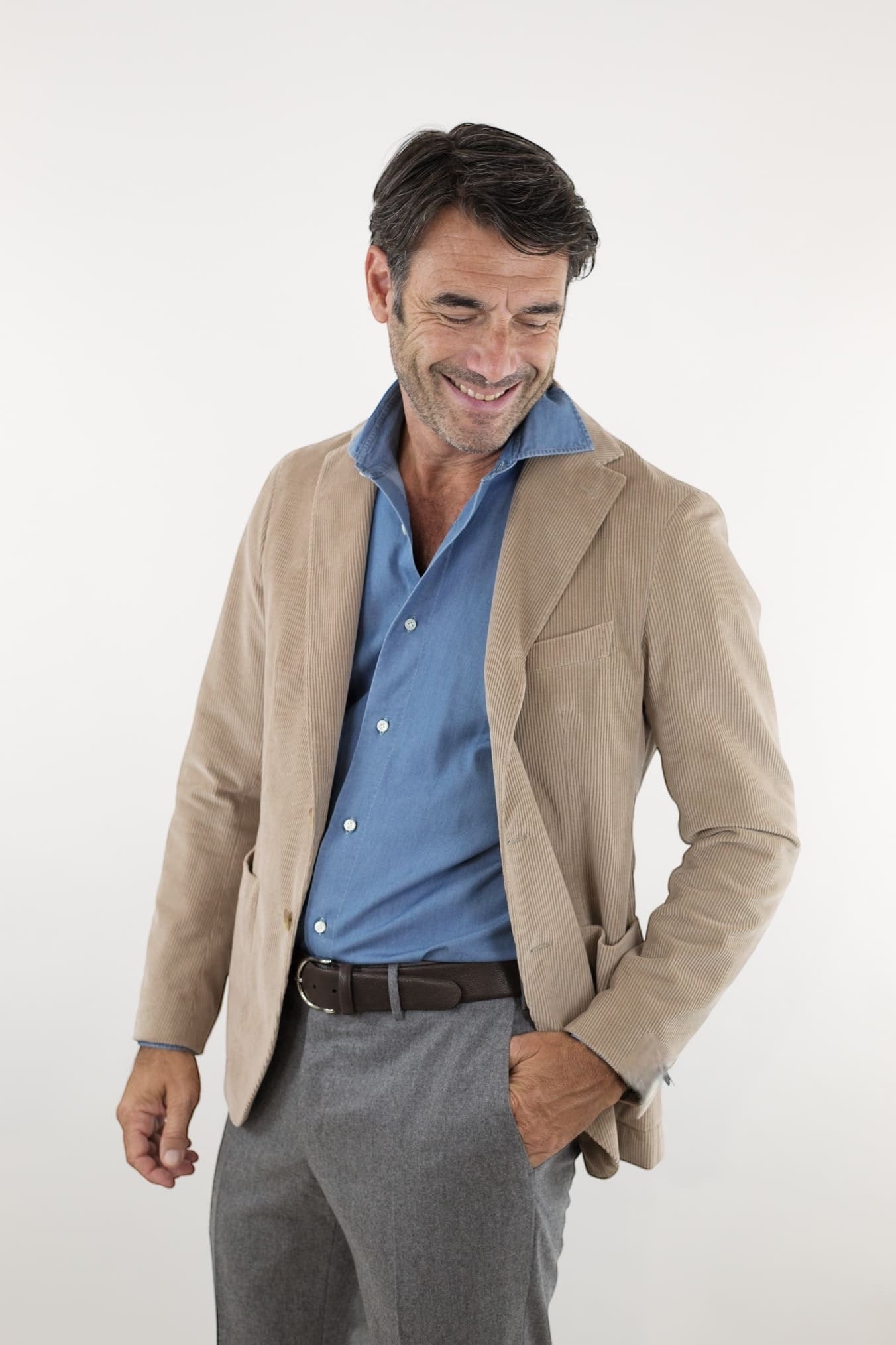 Giacca a Coste di Velluto Beige - Guarino Store