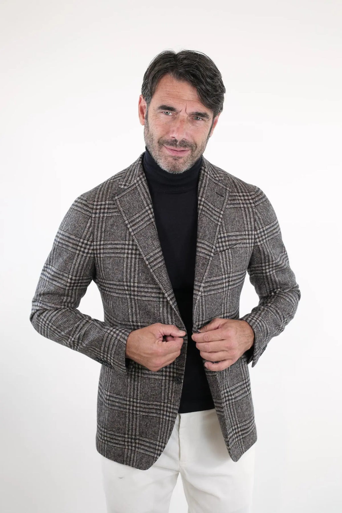 Giacca Principe di Galles Lana e Alpaca - Guarino Store