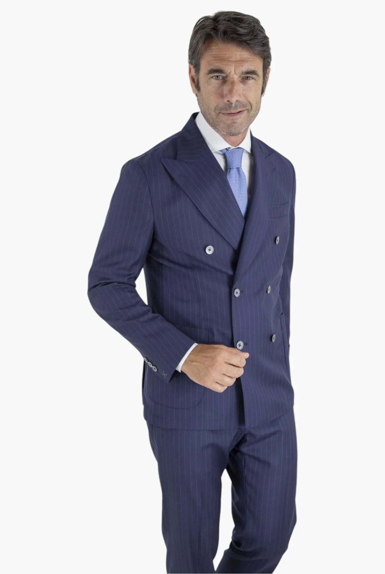 Abito Gessato Blu Doppiopetto Zero Gravity Blu - Guarino Store