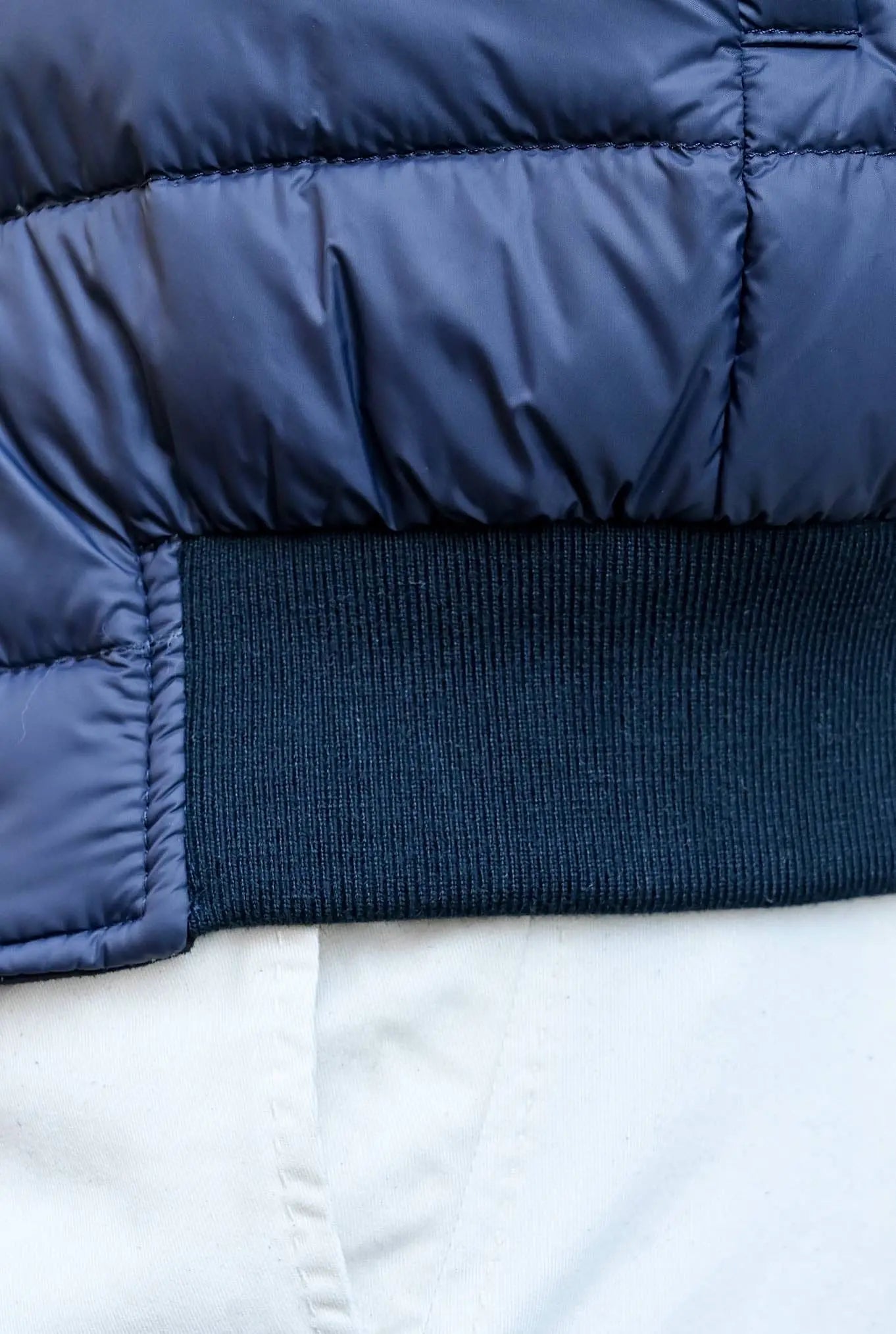 Giubbino Reversibile in Suede e Piuma D'Oca Blu - Guarino Store