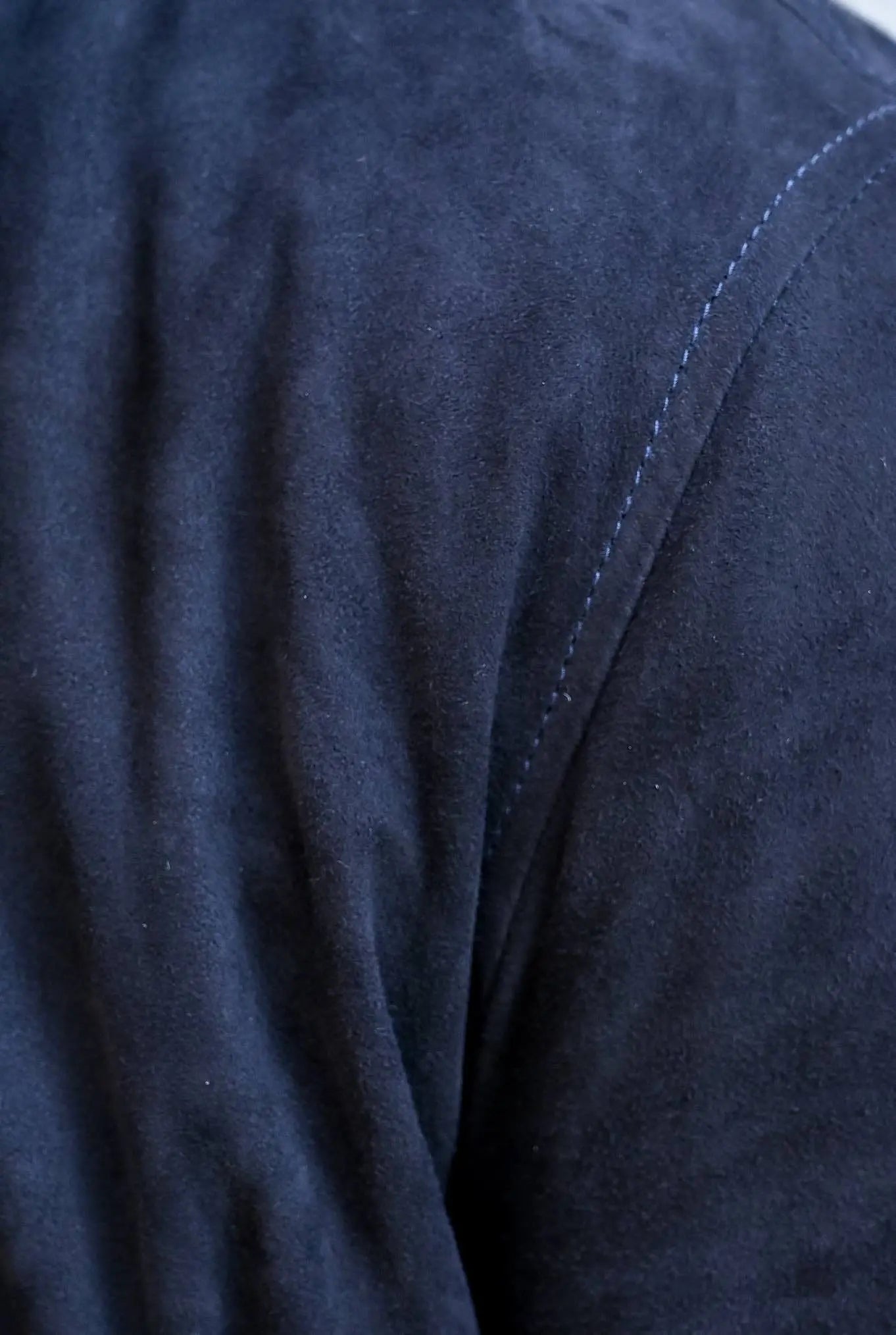 Giubbino Reversibile in Suede e Piuma D'Oca Blu - Guarino Store