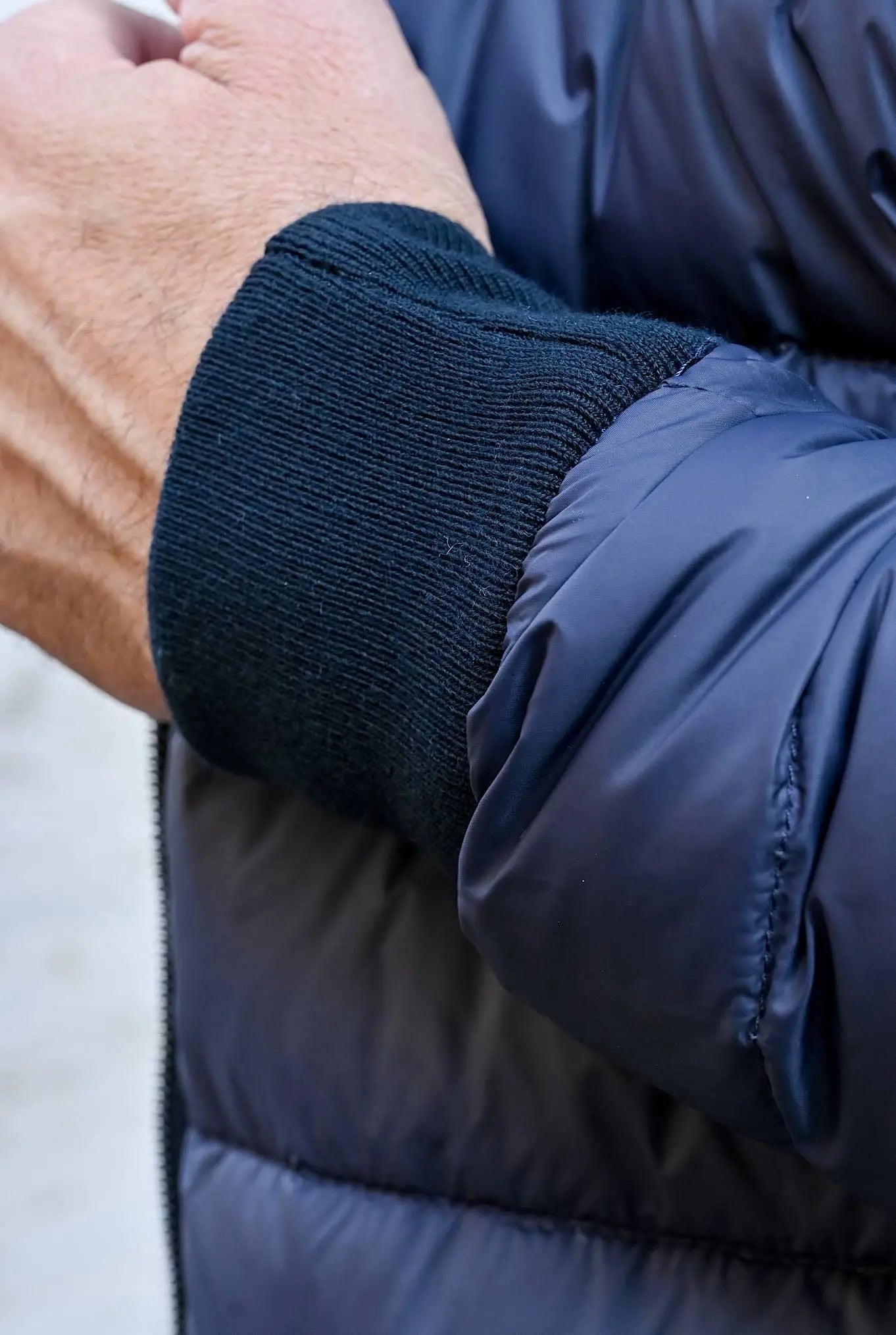 Giubbino Reversibile in Suede e Piuma D'Oca Blu - Guarino Store