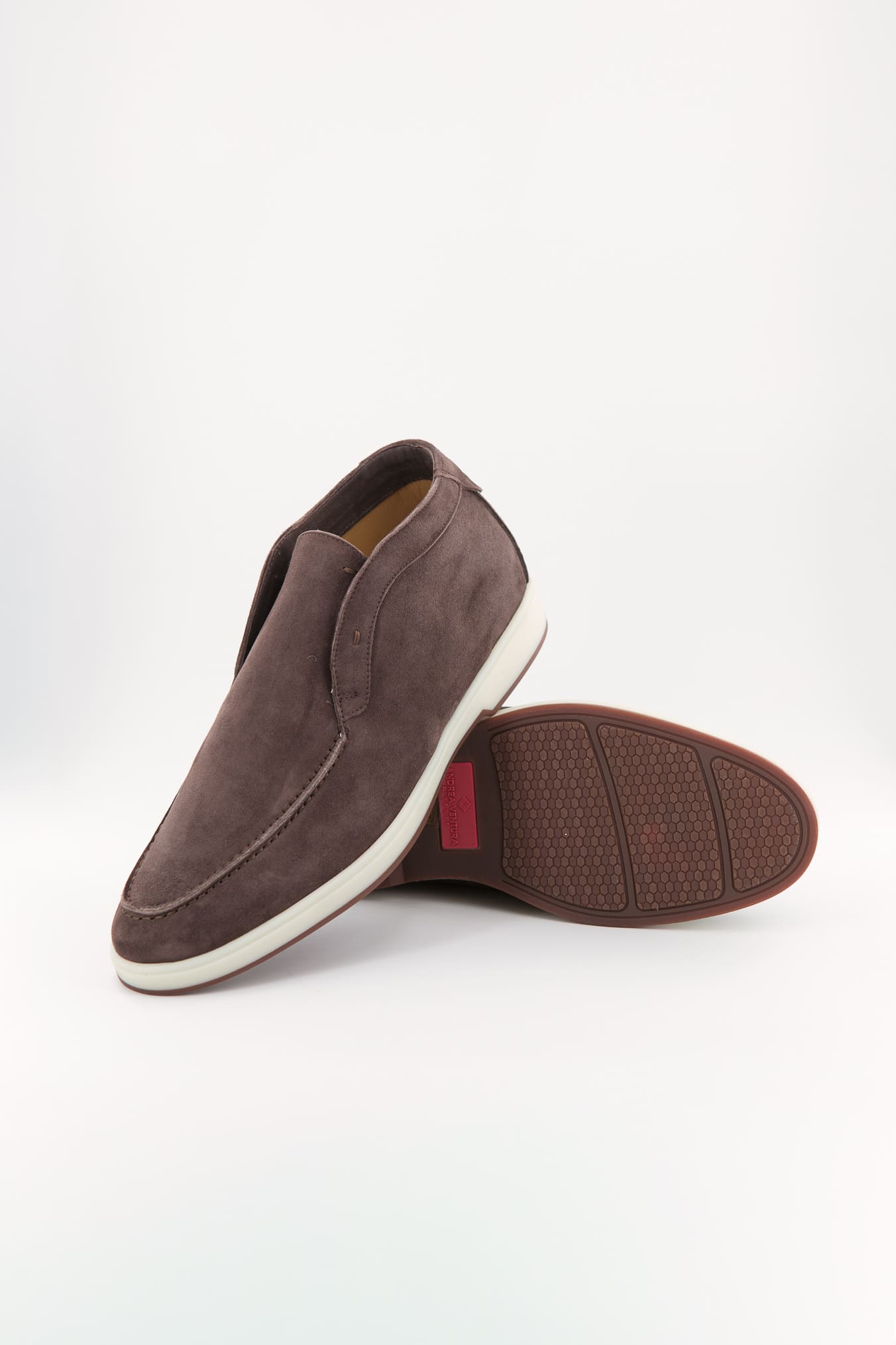 ANDREA VENTURA Polacchine "GMT Nuvolari" Slip On Suede Cioccolato