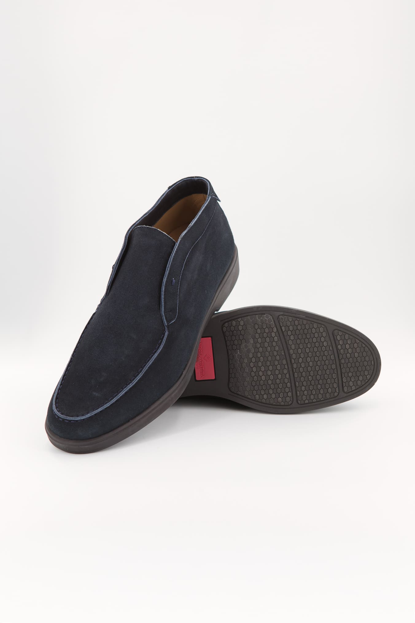 ANDREA VENTURA Polacchine "GMT Nuvolari" Slip On Suede Blu