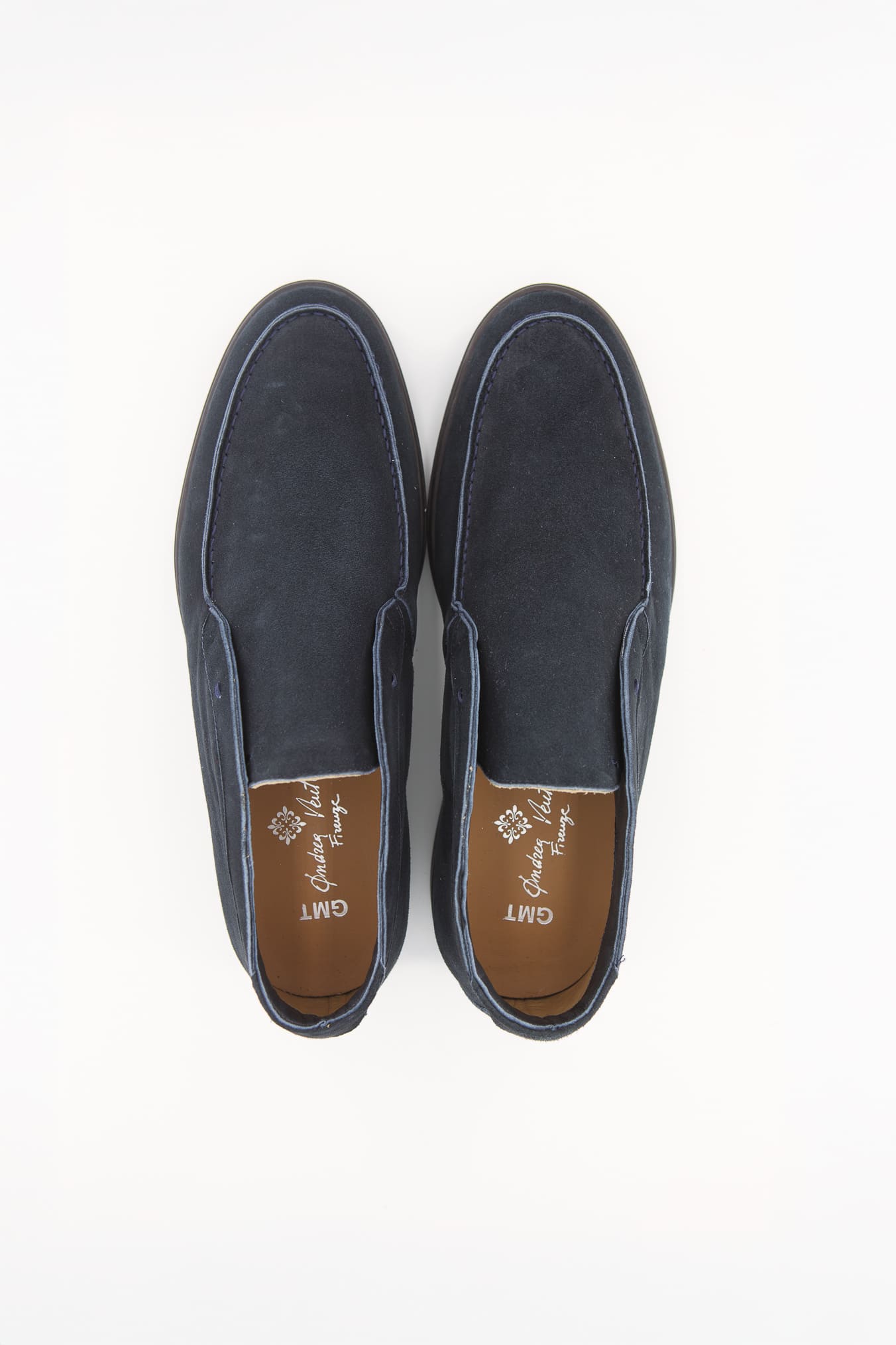 ANDREA VENTURA Polacchine "GMT Nuvolari" Slip On Suede Blu