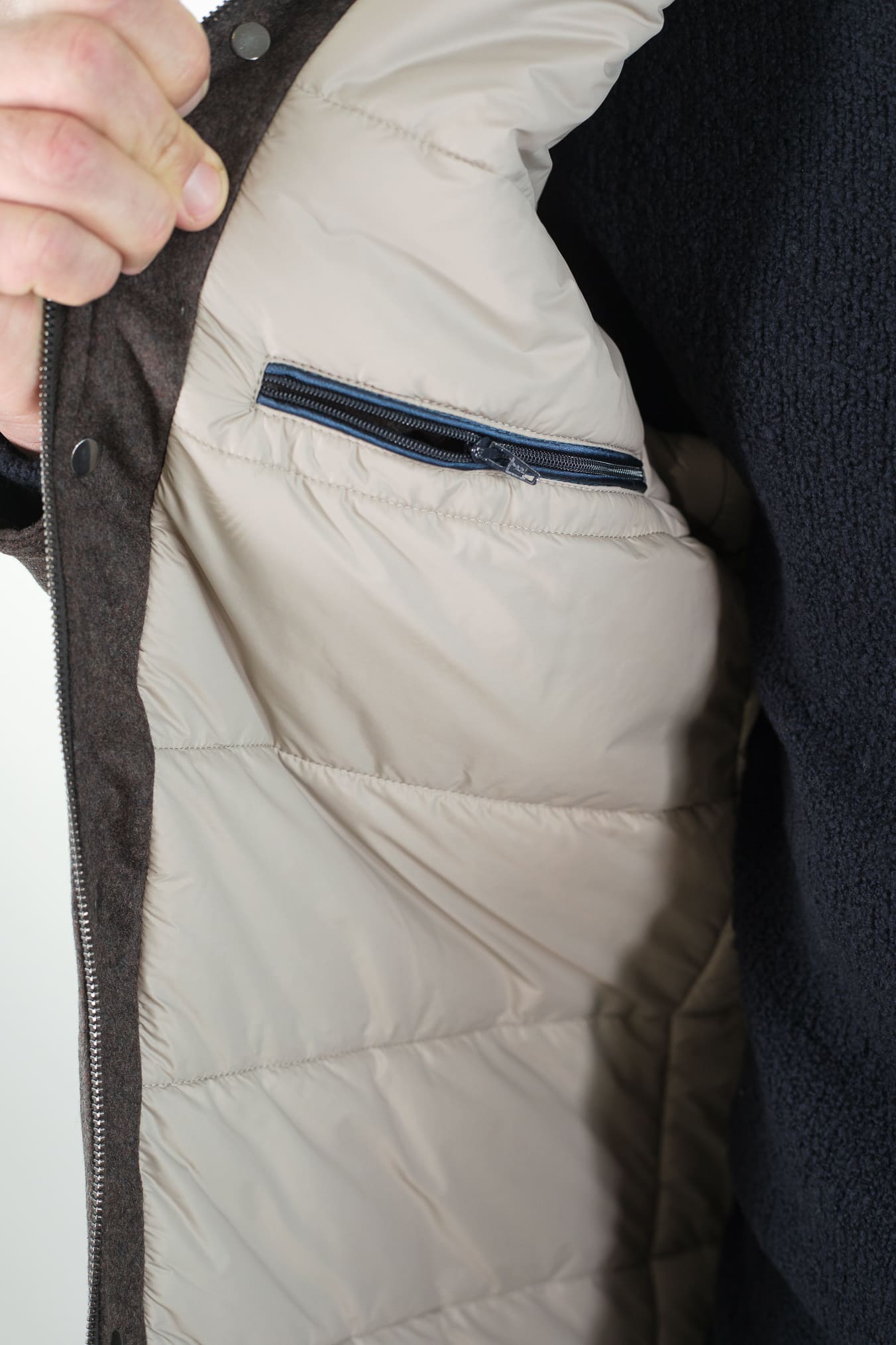 BARBA Giaccone Cashmere Cappuccio Testa Moro