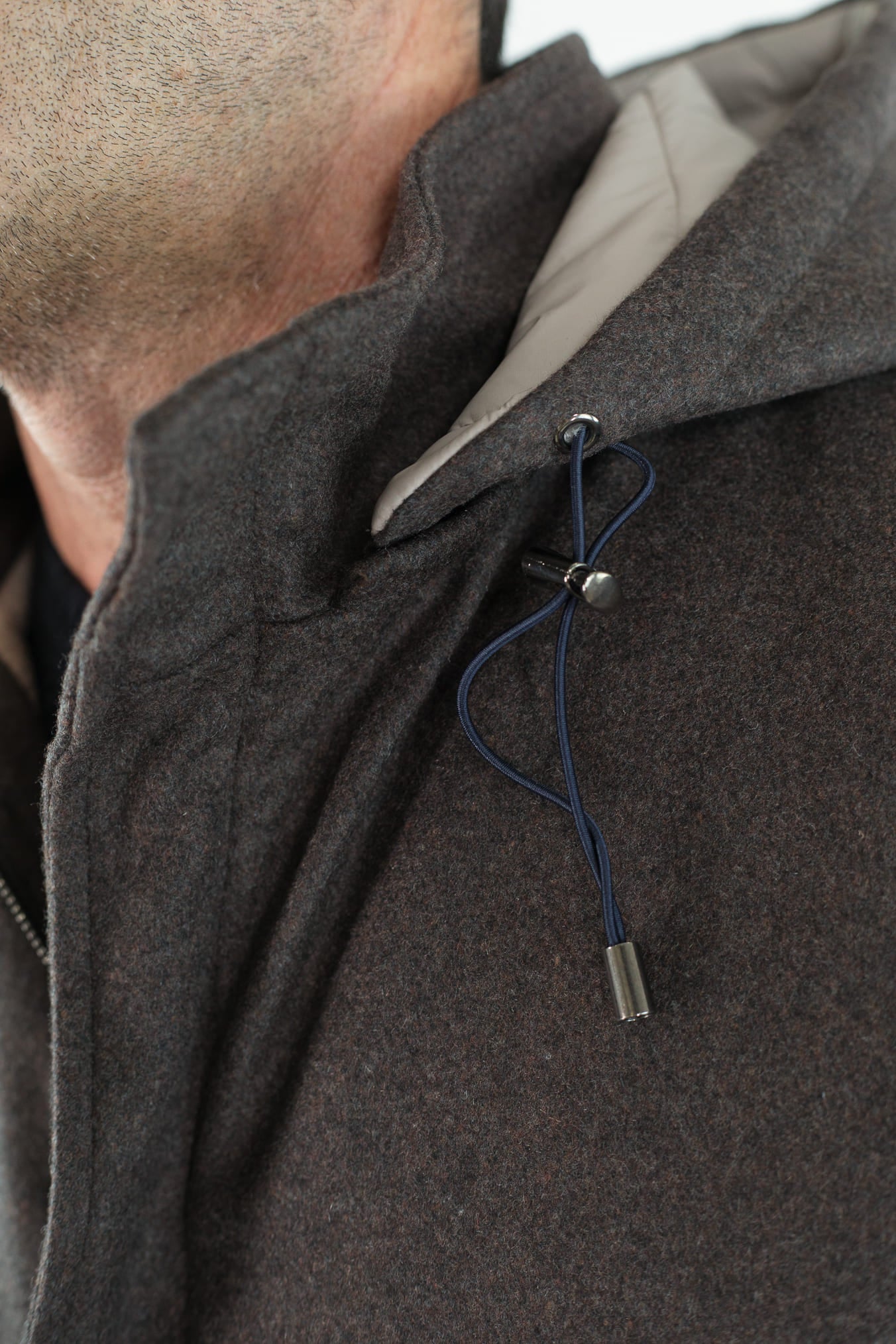 BARBA Giaccone Cashmere Cappuccio Testa Moro