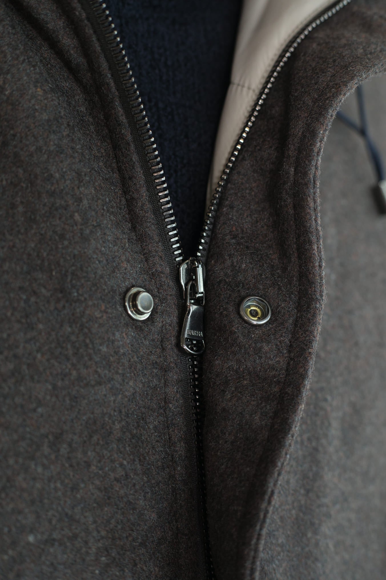 BARBA Giaccone Cashmere Cappuccio Testa Moro