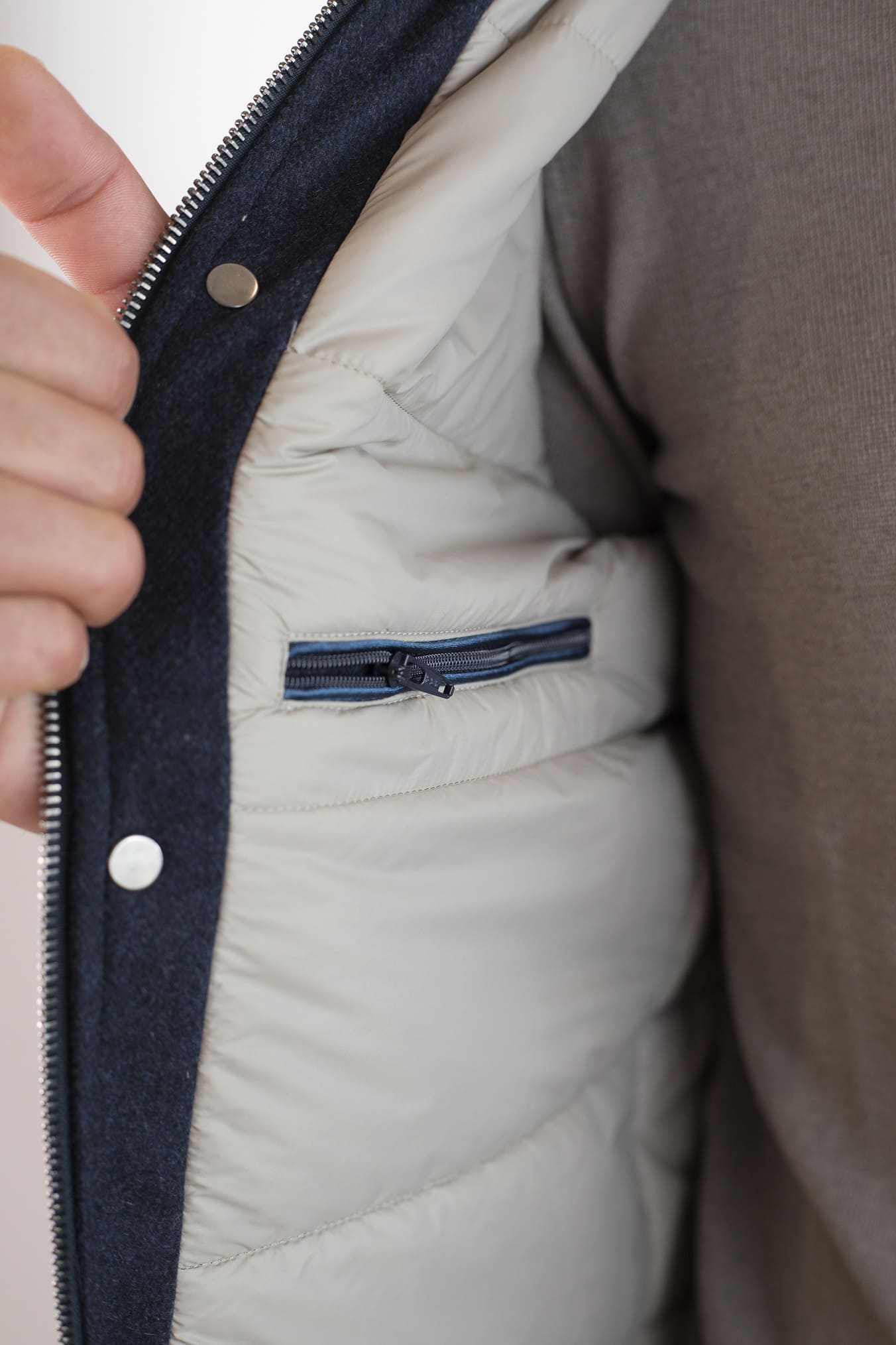 BARBA Giaccone Cashmere Cappuccio Blu