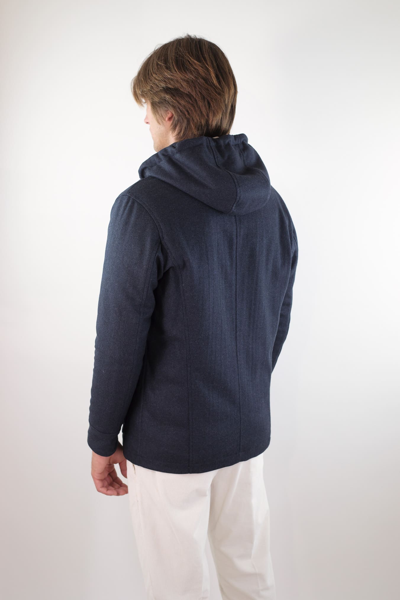 BARBA Giaccone Cashmere Cappuccio Blu