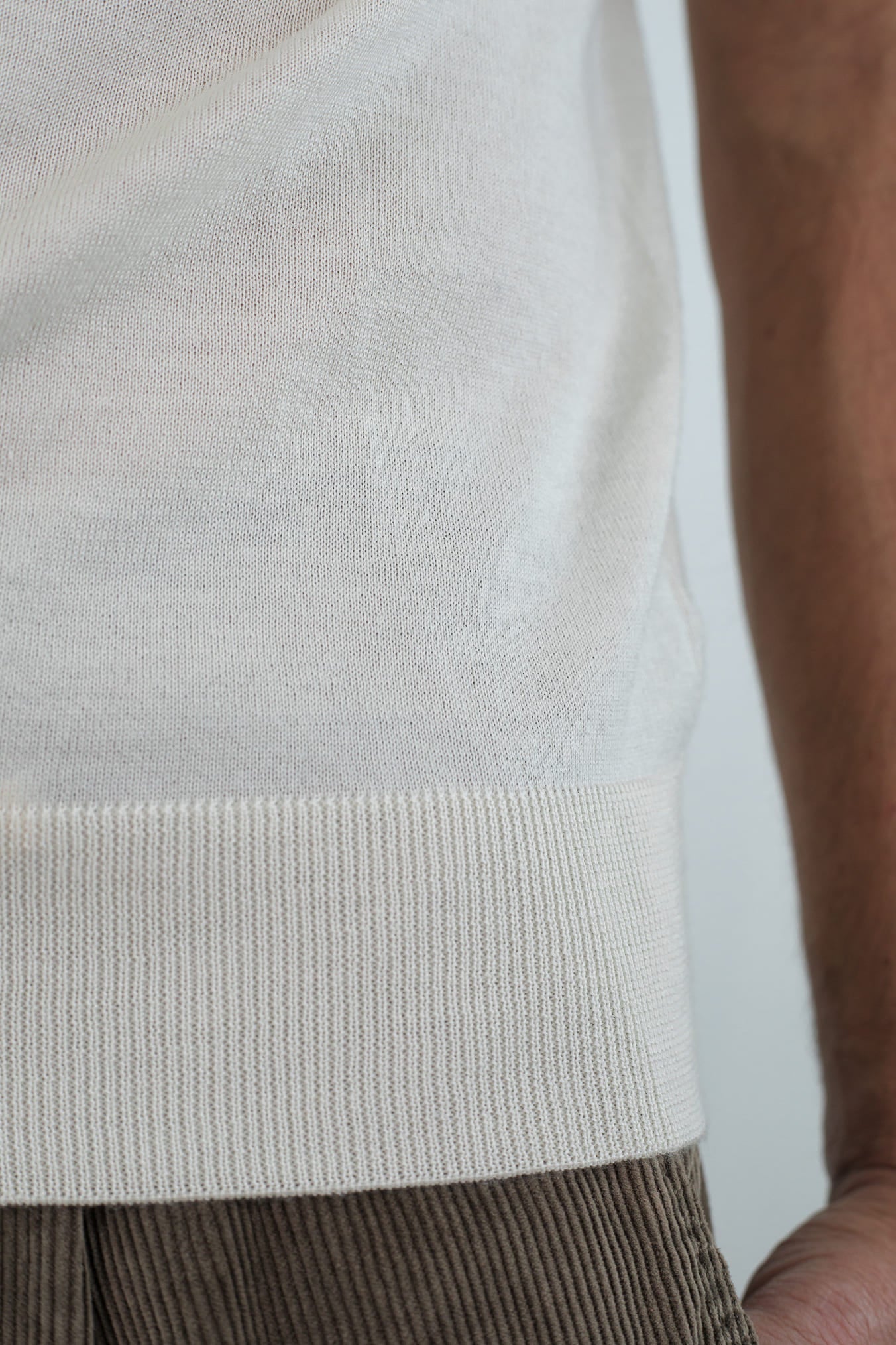 BRAMANI Girocollo Cashmere Seta Superlight Bianco Panna