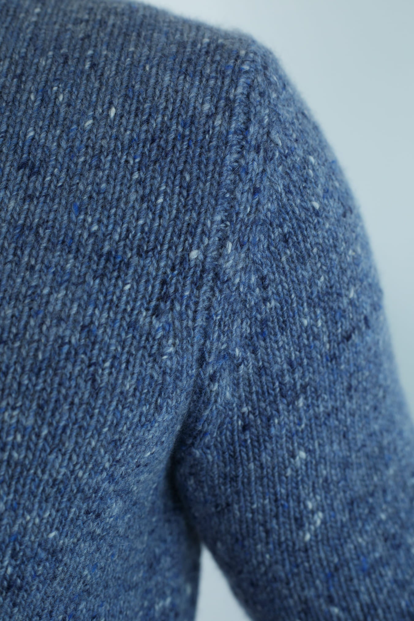 BRAMANI Maglia Girocollo Cashmere Mélange Azzurro Onda