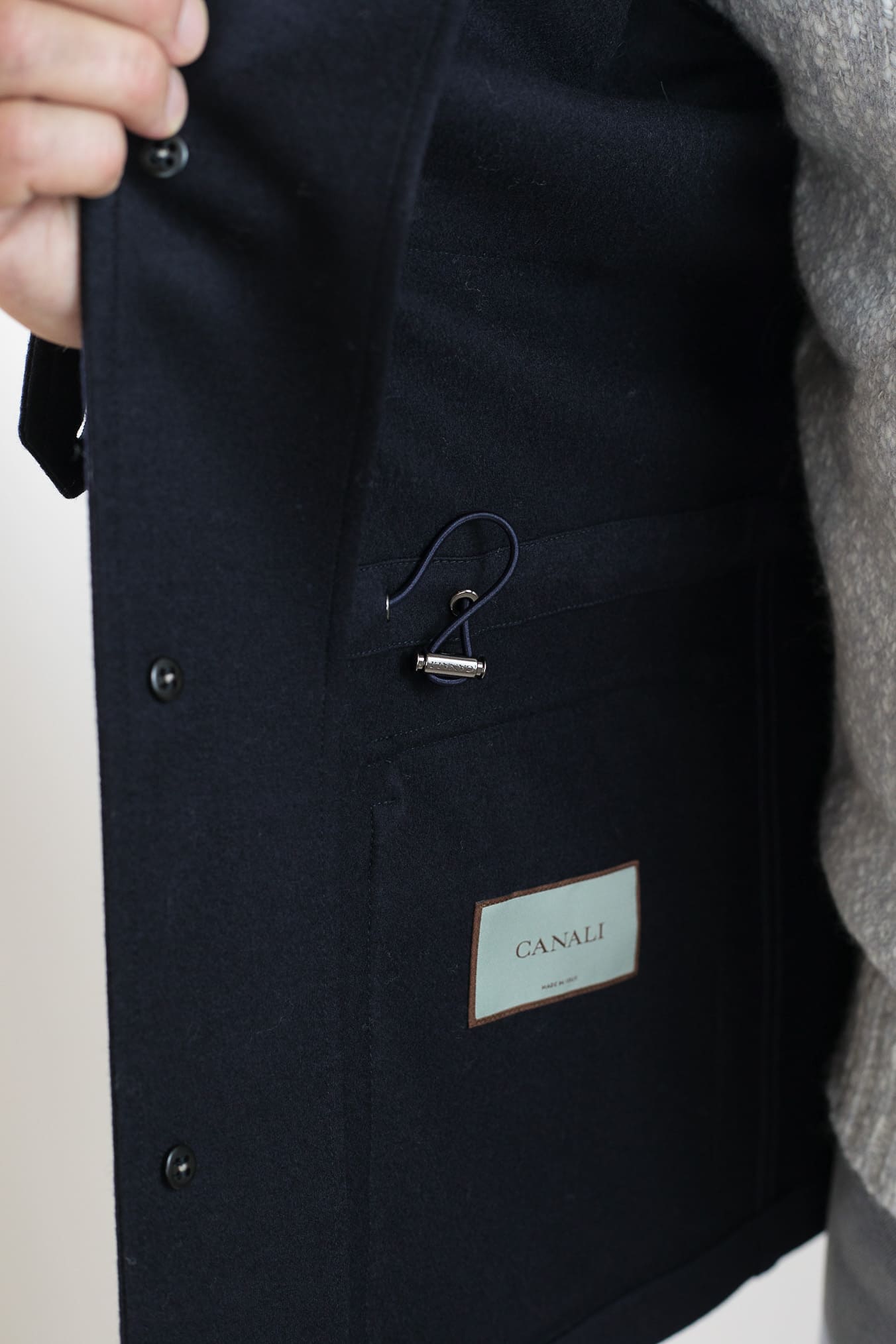 CANALI Overshirt Sfoderata Lana Blu