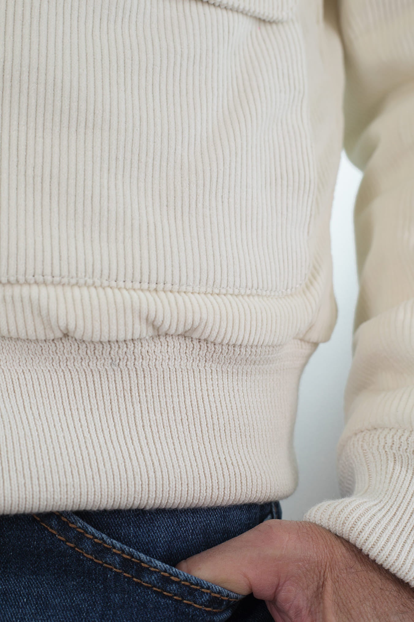 CONTRASTWAY Giubbino Velluto Imbottito Thermore® Bianco Panna