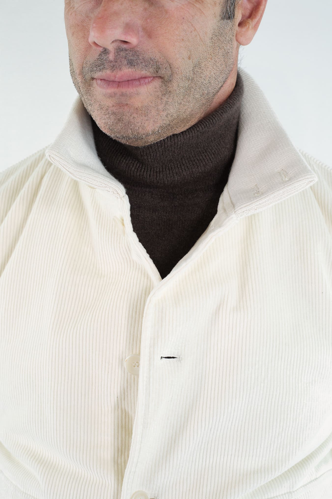 CONTRASTWAY Giubbino Velluto Imbottito Thermore® Bianco Panna