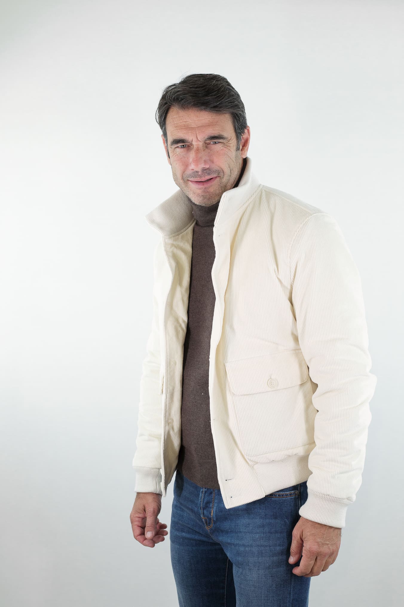 CONTRASTWAY Giubbino Velluto Imbottito Thermore® Bianco Panna