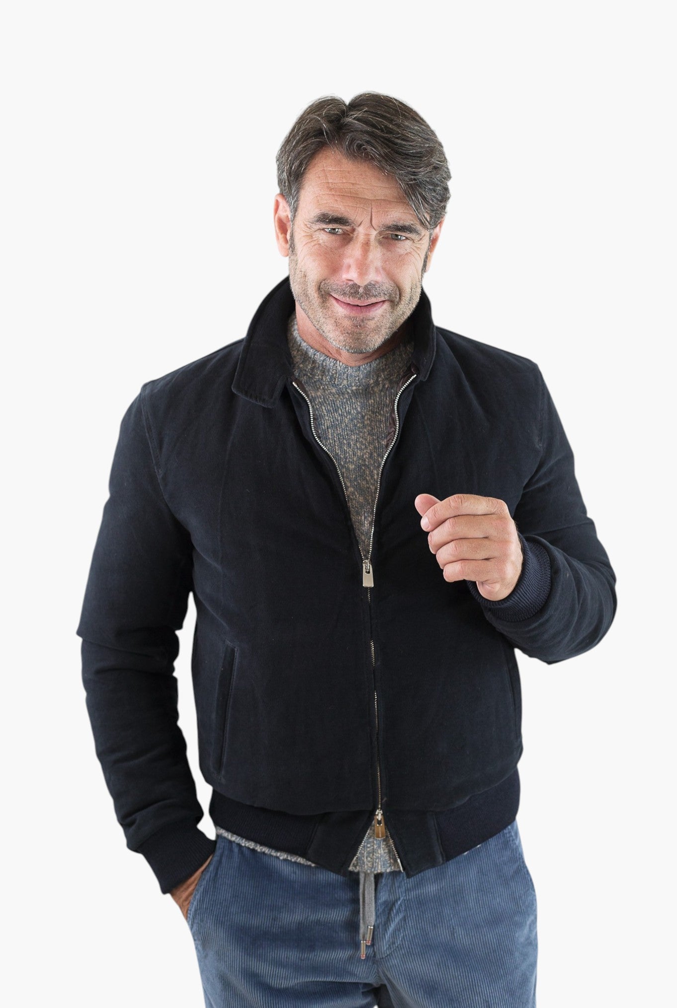 CONTRASTWAY Bomber Fustagno Piumino D'Oca Blu