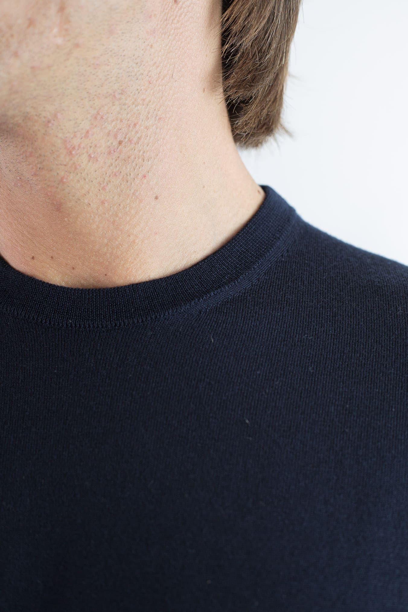 DRUMOHR Girocollo Merinos 140's Extrafine Blu Navy