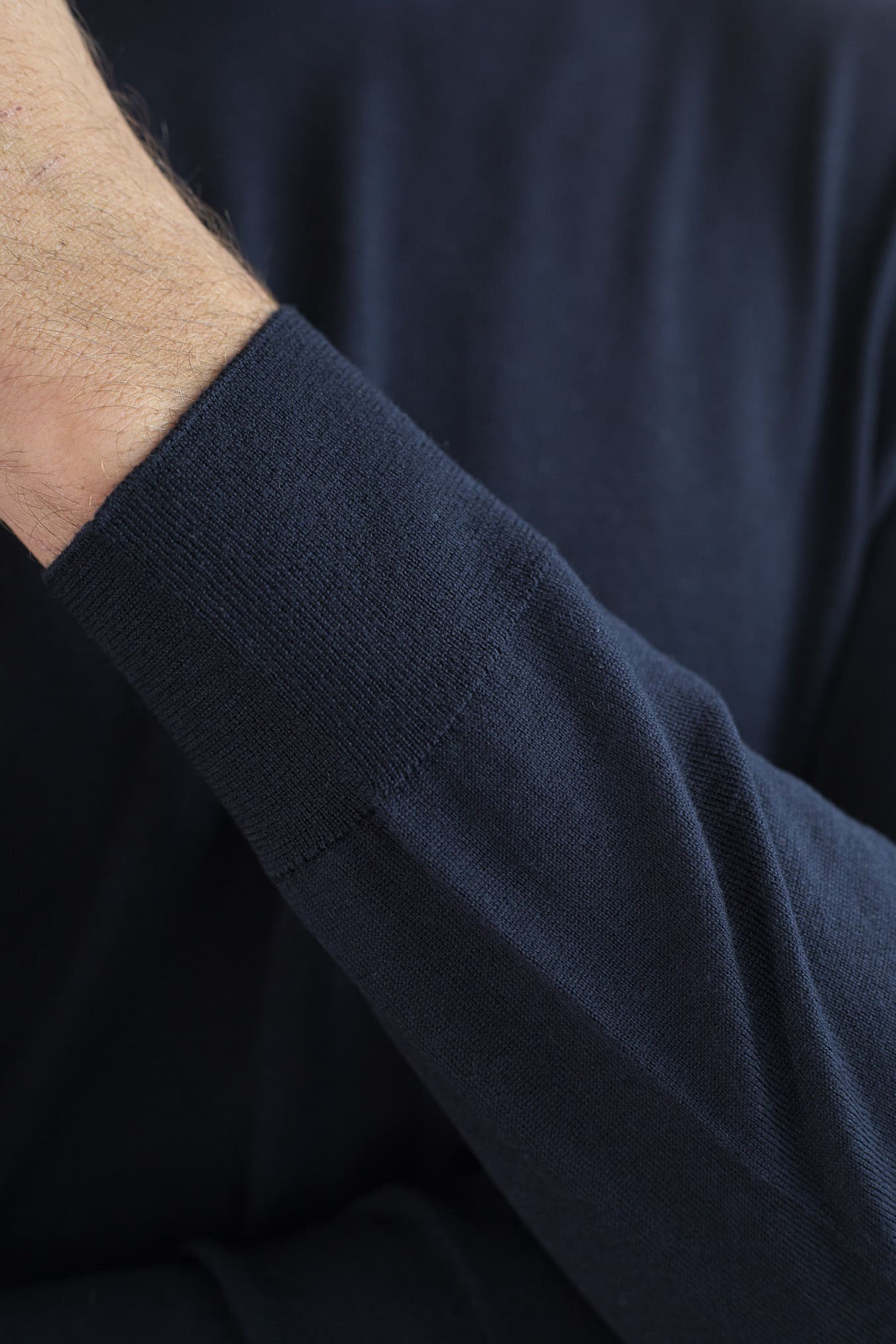 DRUMOHR Girocollo Merinos 140's Extrafine Blu Navy