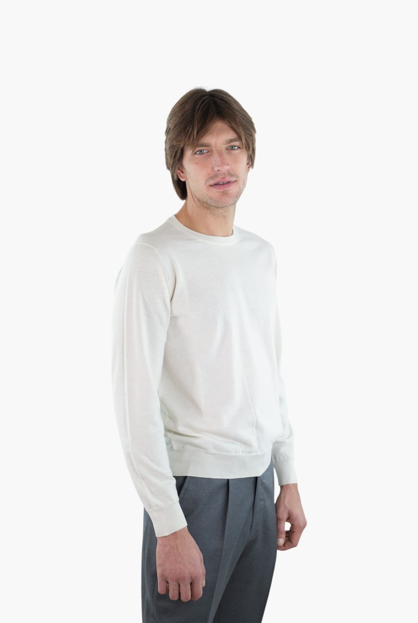 DRUMOHR Girocollo Cashmere Superlight Bianco