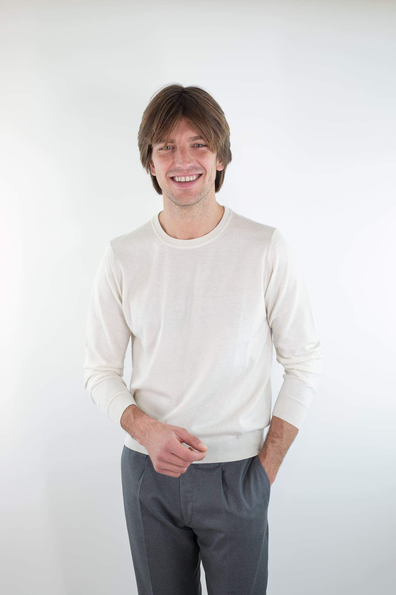 DRUMOHR Girocollo Cashmere Superlight Bianco