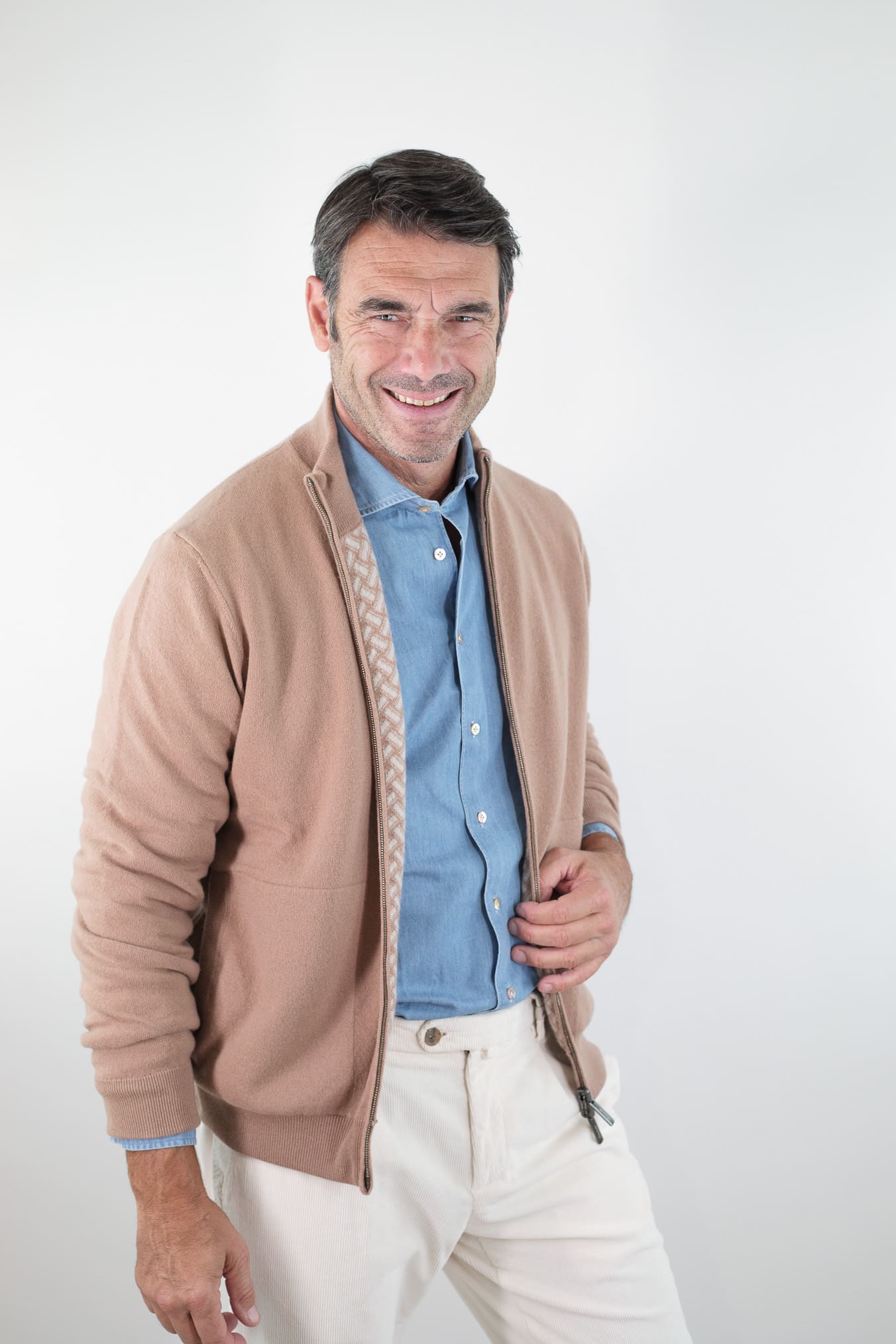 DRUMOHR Maglia Reversibile Cashmere "Biscottino" Cammello