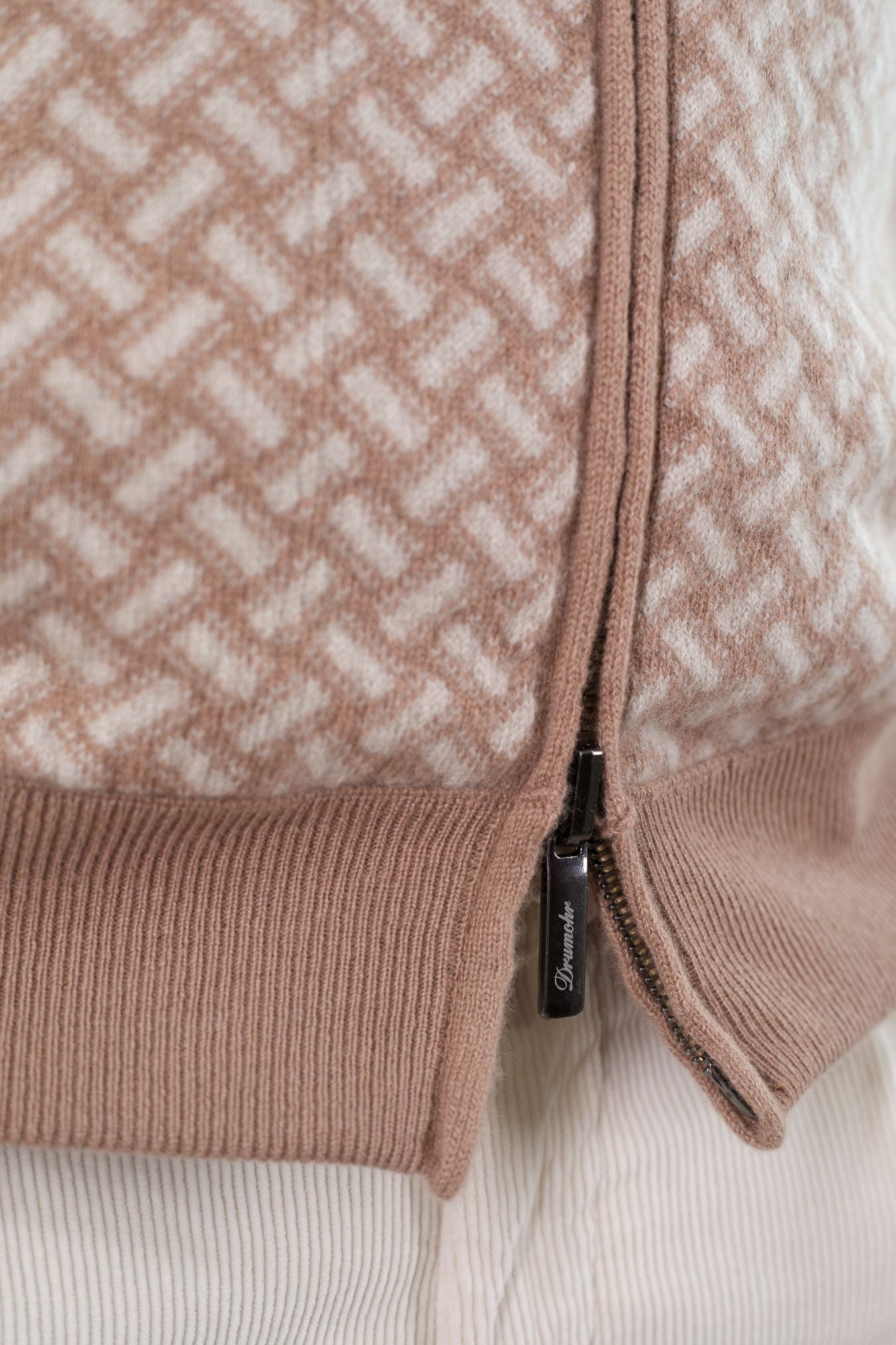 DRUMOHR Maglia Reversibile Cashmere "Biscottino" Cammello