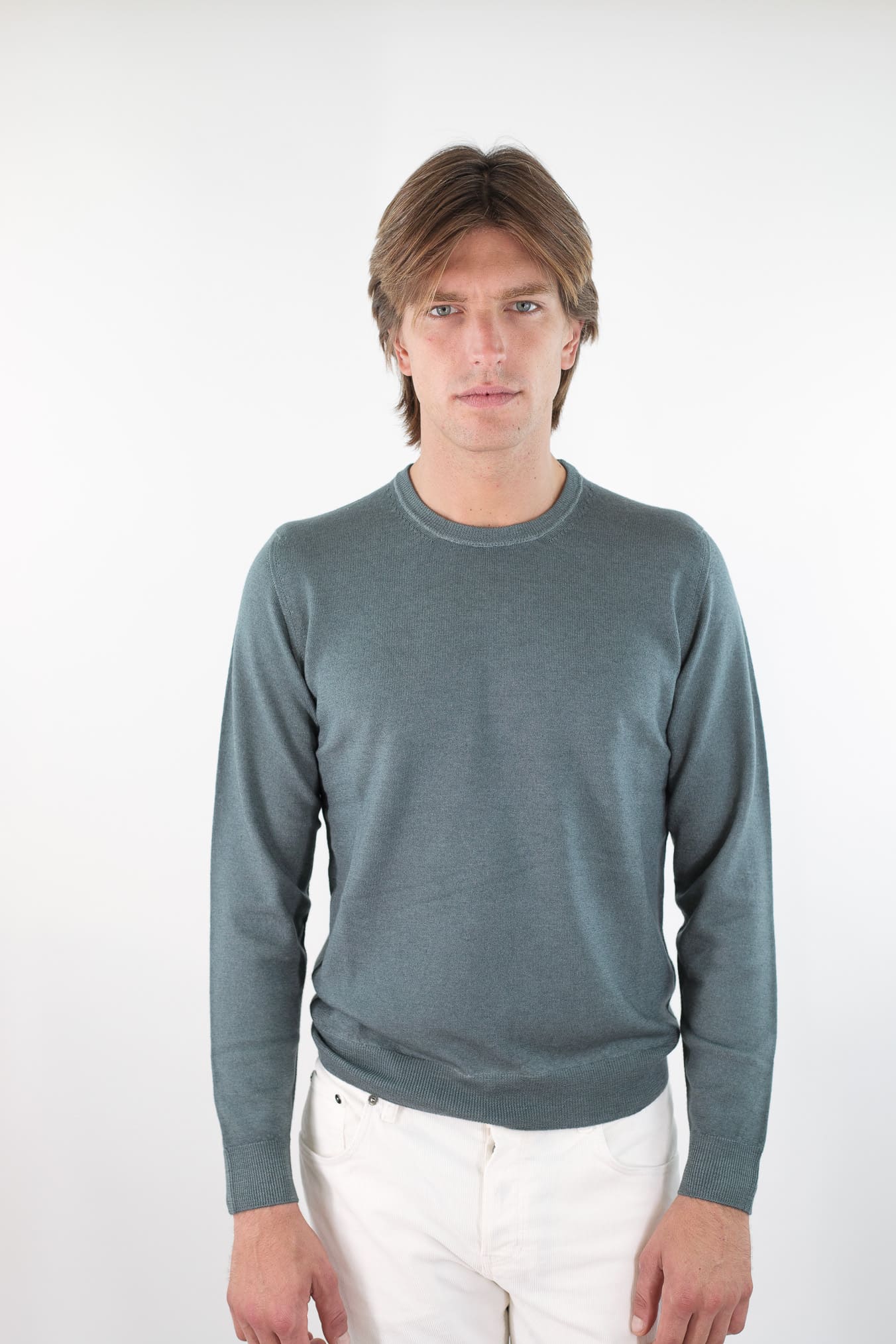 DRUMOHR Maglia Girocollo Lana Merinos Extrafine Verde