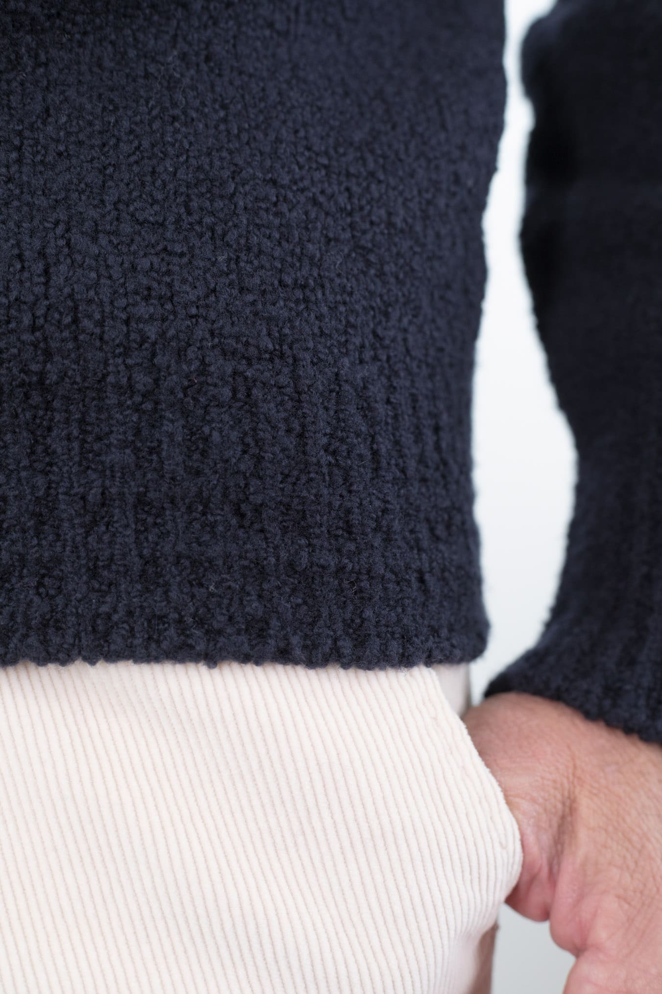 DRUMOHR Girocollo Malfilè Lana Merinos Blu Scuro