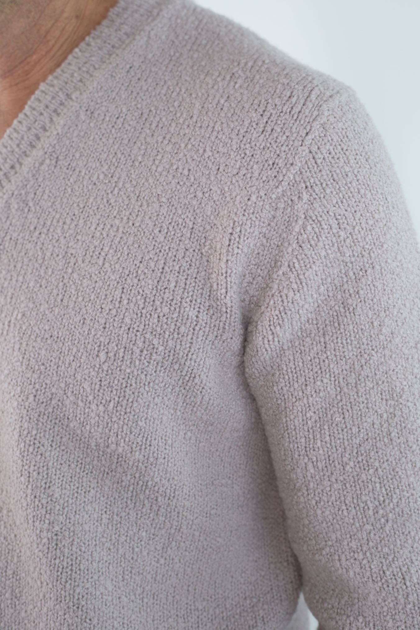 DRUMOHR Maglia Scollo V Malfilè Lana Merinos Beige