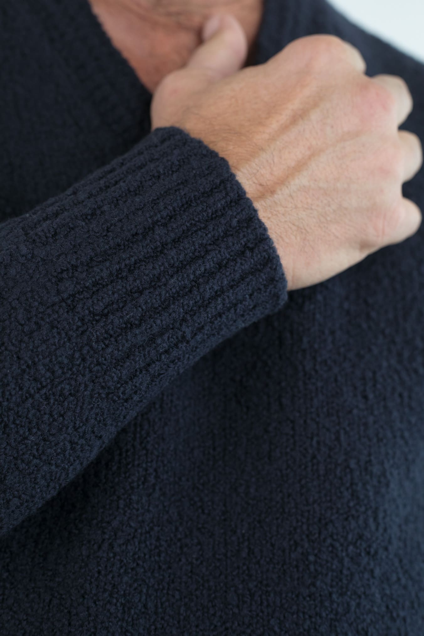 DRUMOHR Maglia Scollo V Malfilè Lana Merinos Blu Scuro