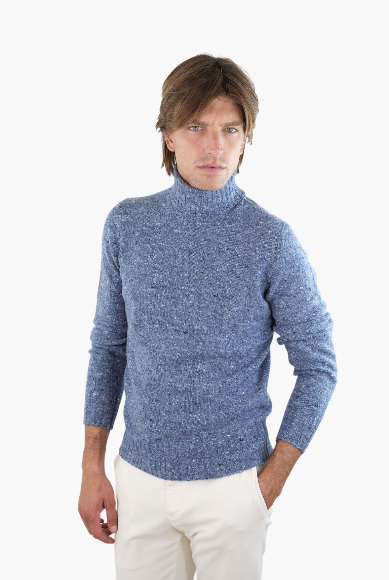 DRUMOHR Dolcevita Lana e Cashmere Denim Melange