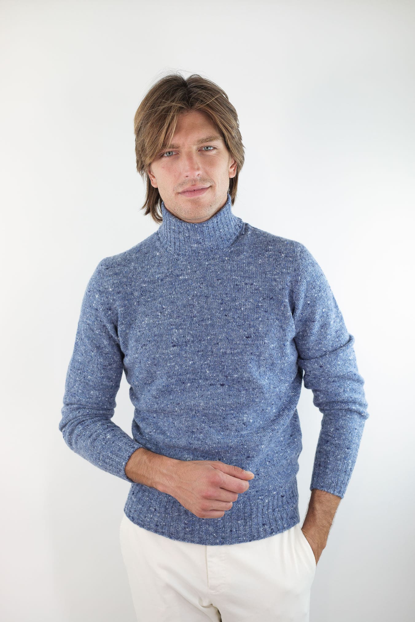 DRUMOHR Dolcevita Lana e Cashmere Denim Melange