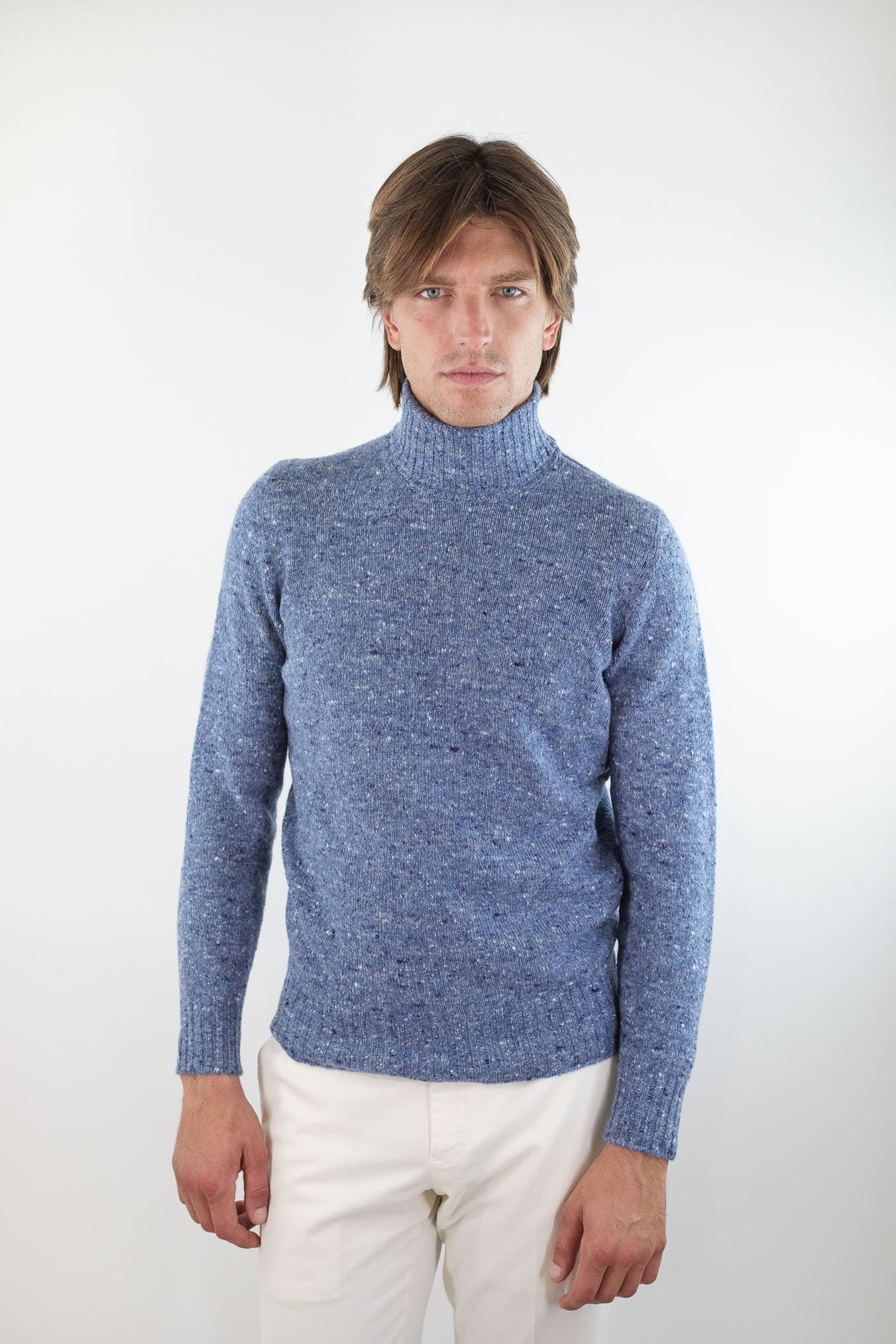 DRUMOHR Dolcevita Lana e Cashmere Denim Melange