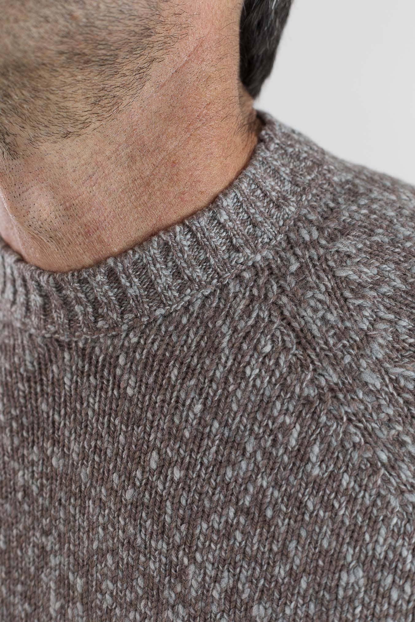 DRUMOHR Maglia Girocollo Malfilé Lambswool Taupe Mélange