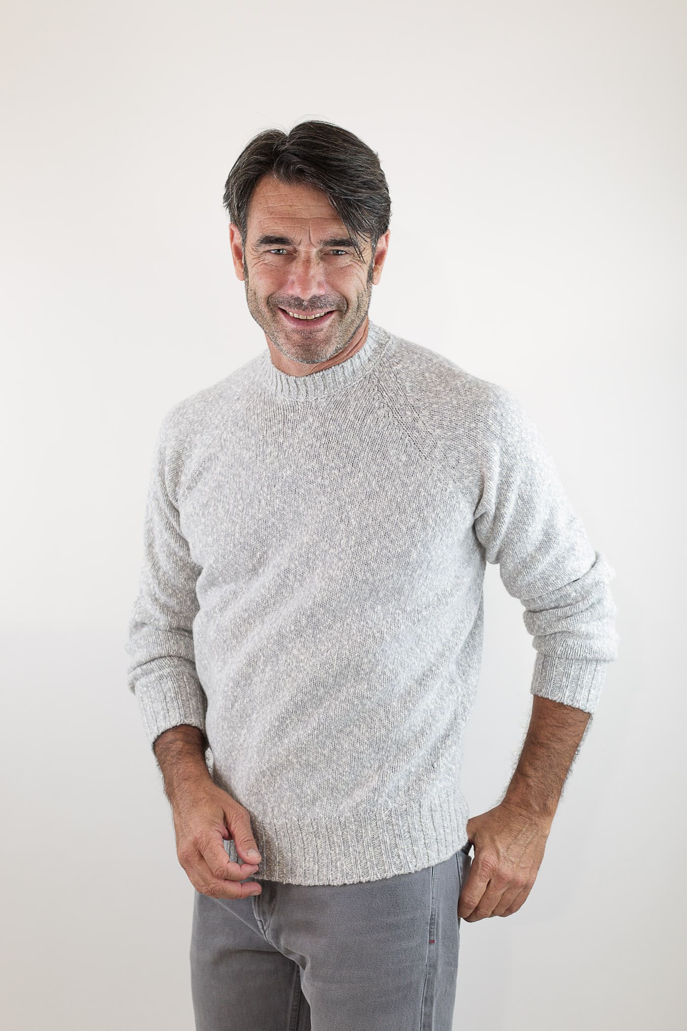 DRUMOHR Maglia Girocollo Malfilé Lambswool Grigio Mélange