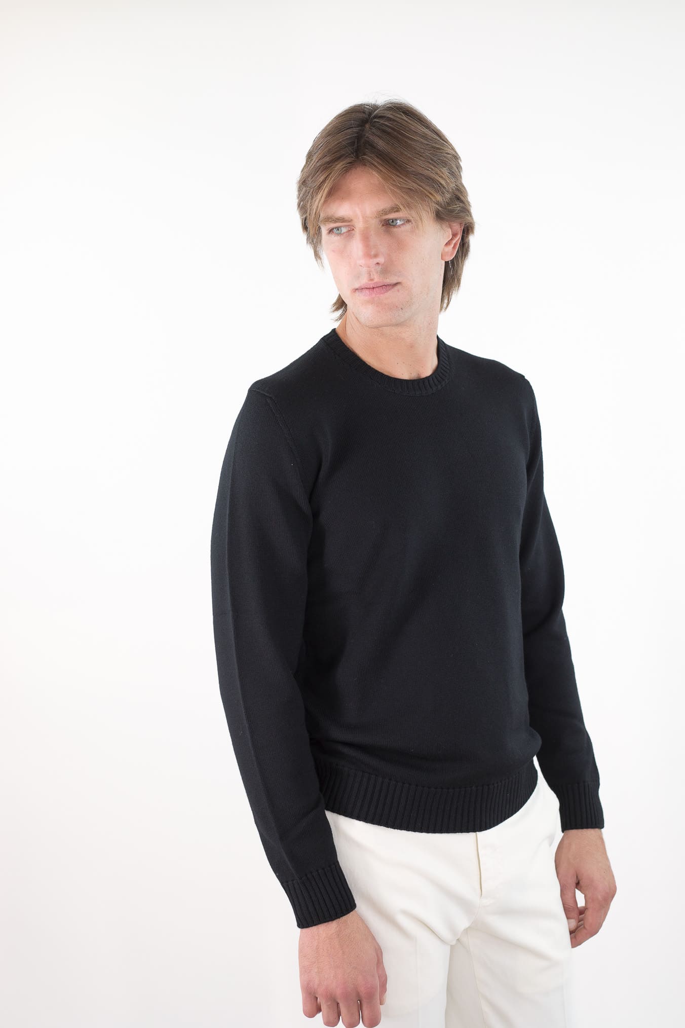 DRUMOHR Girocollo Lana Merinos Nero