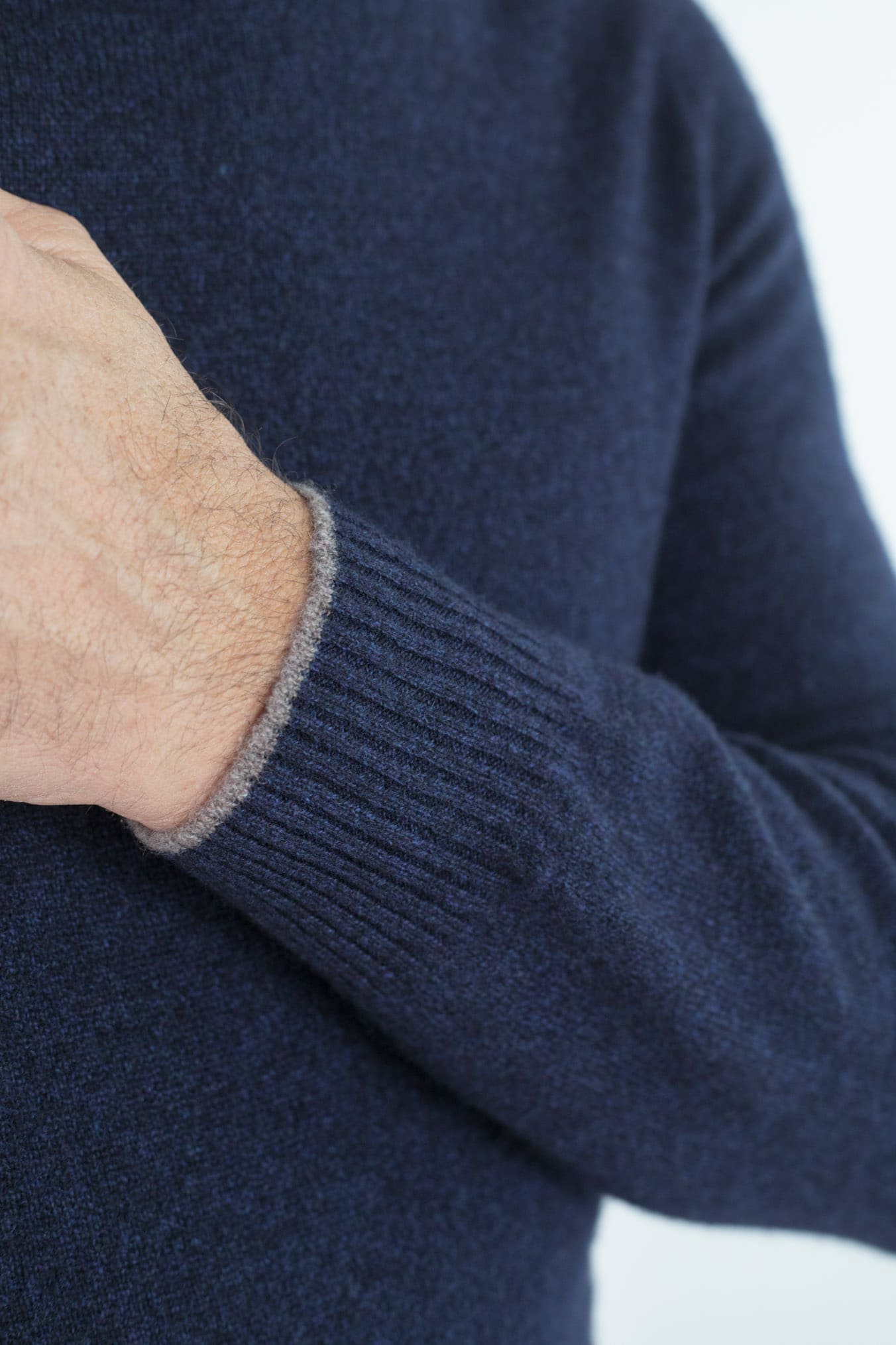 FEDELI Maglia Girocollo Cashmere Persia "Argentina" Blu