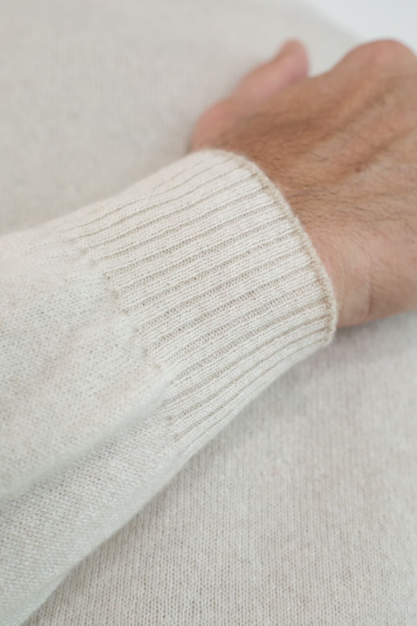 FEDELI Maglia Girocollo Cashmere Persia "Argentina" Panna