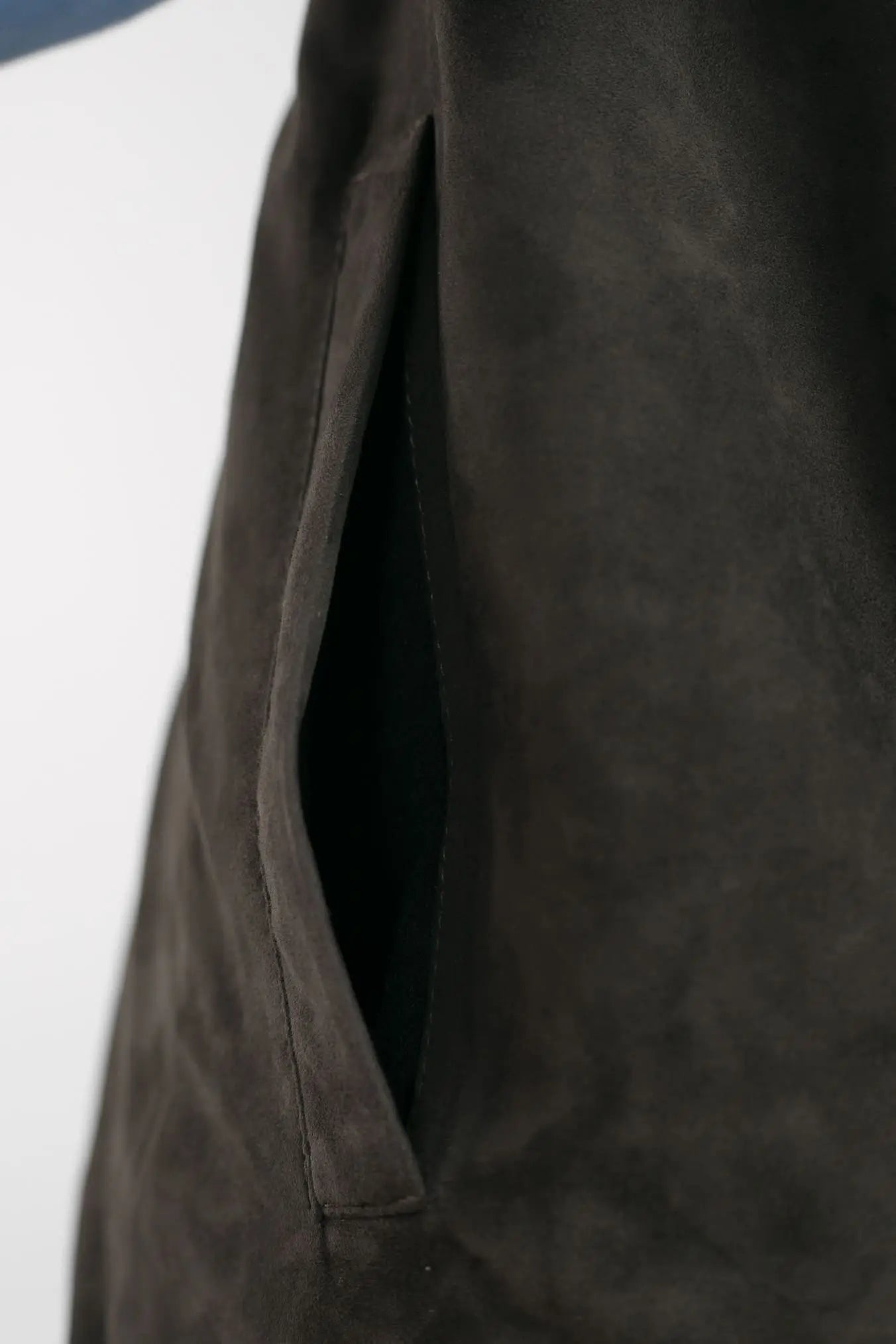 FEDELI Gilet Cashmere e Suede Testa di Moro/Blu