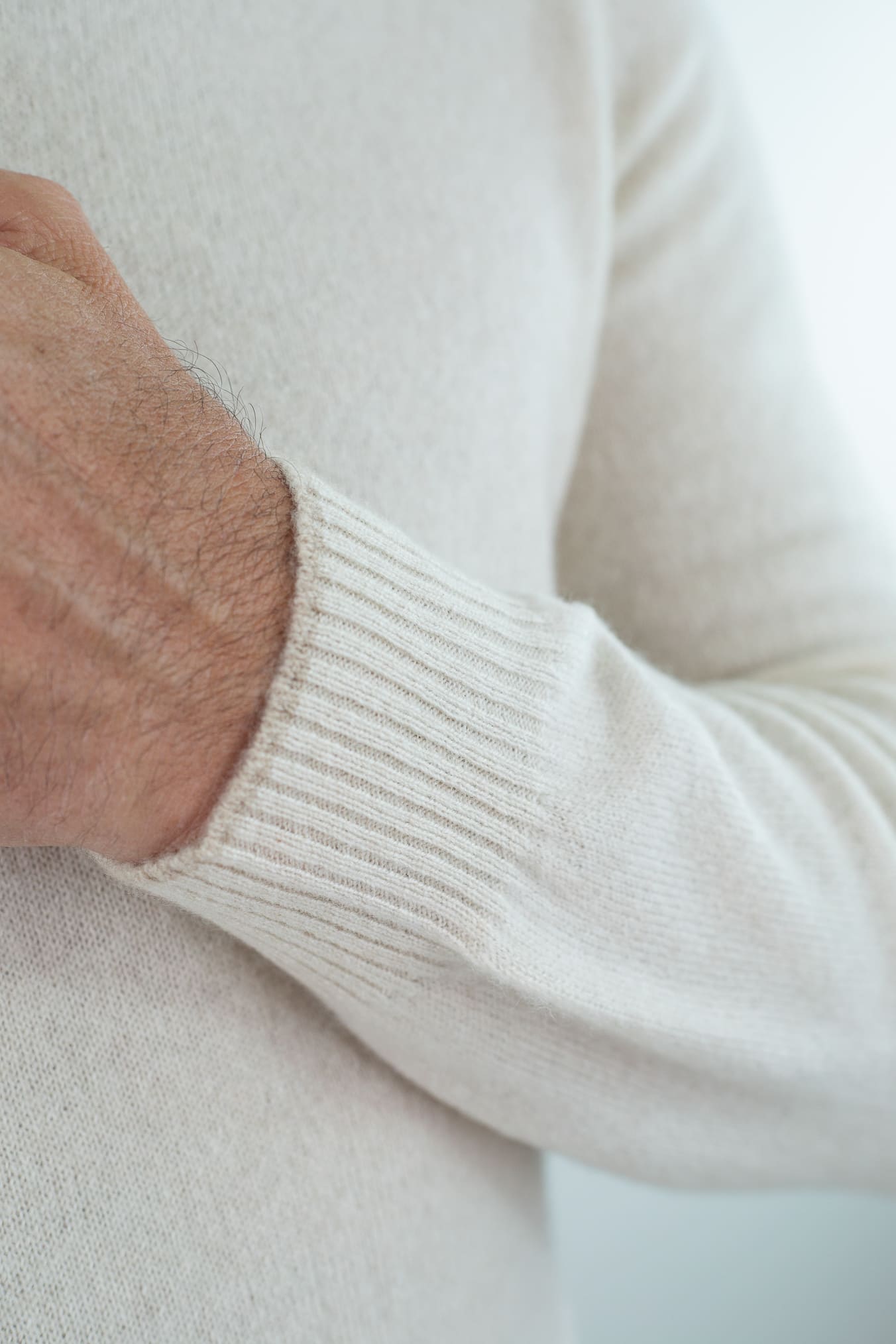 FEDELI Maglia Mezza Zip Cashmere "Favonio" Bianco