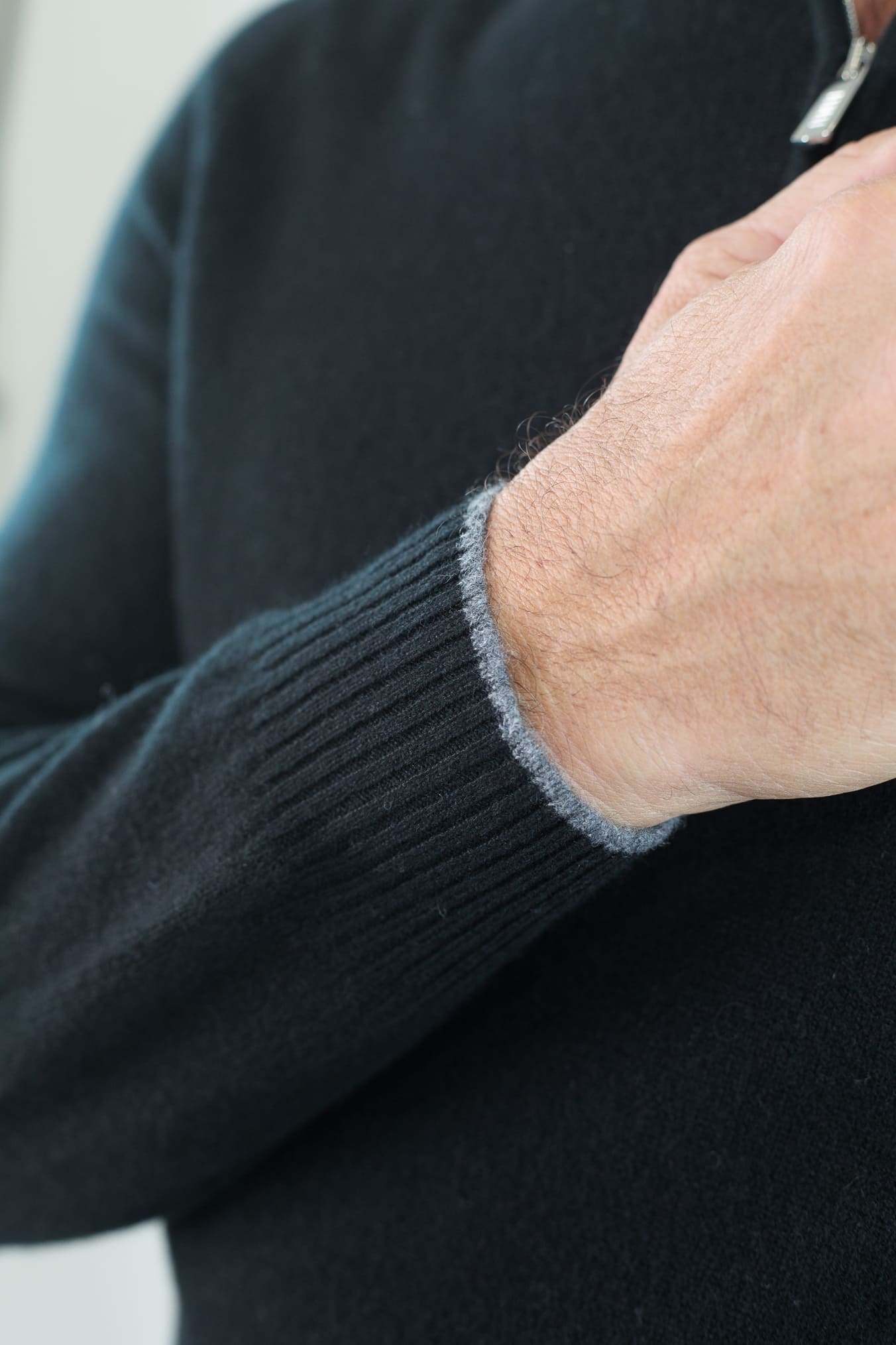 FEDELI Maglia Mezza Zip Cashmere "Favonio" Nero