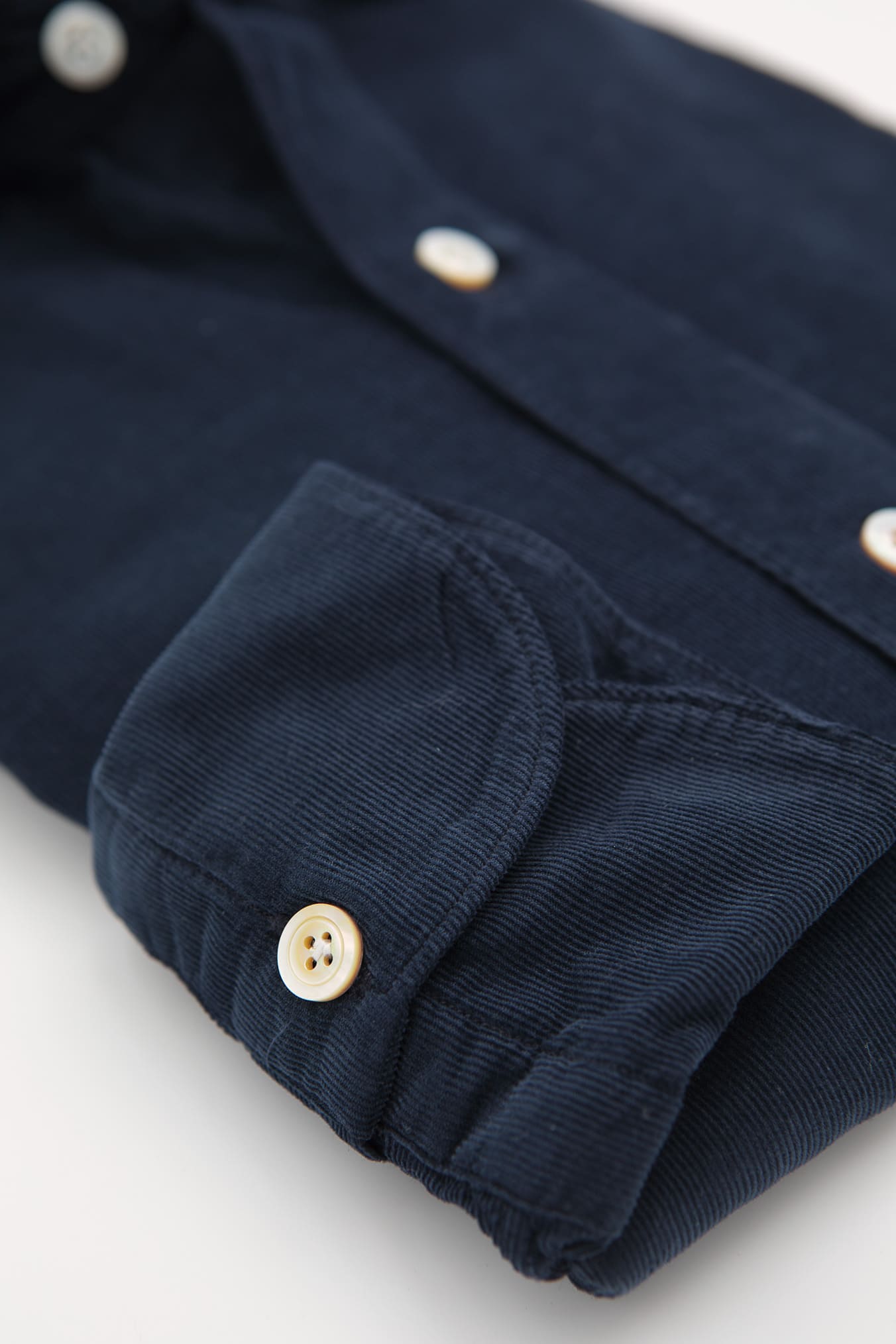 FINAMORE Camicia Velluto Superlight Millerighe Blu