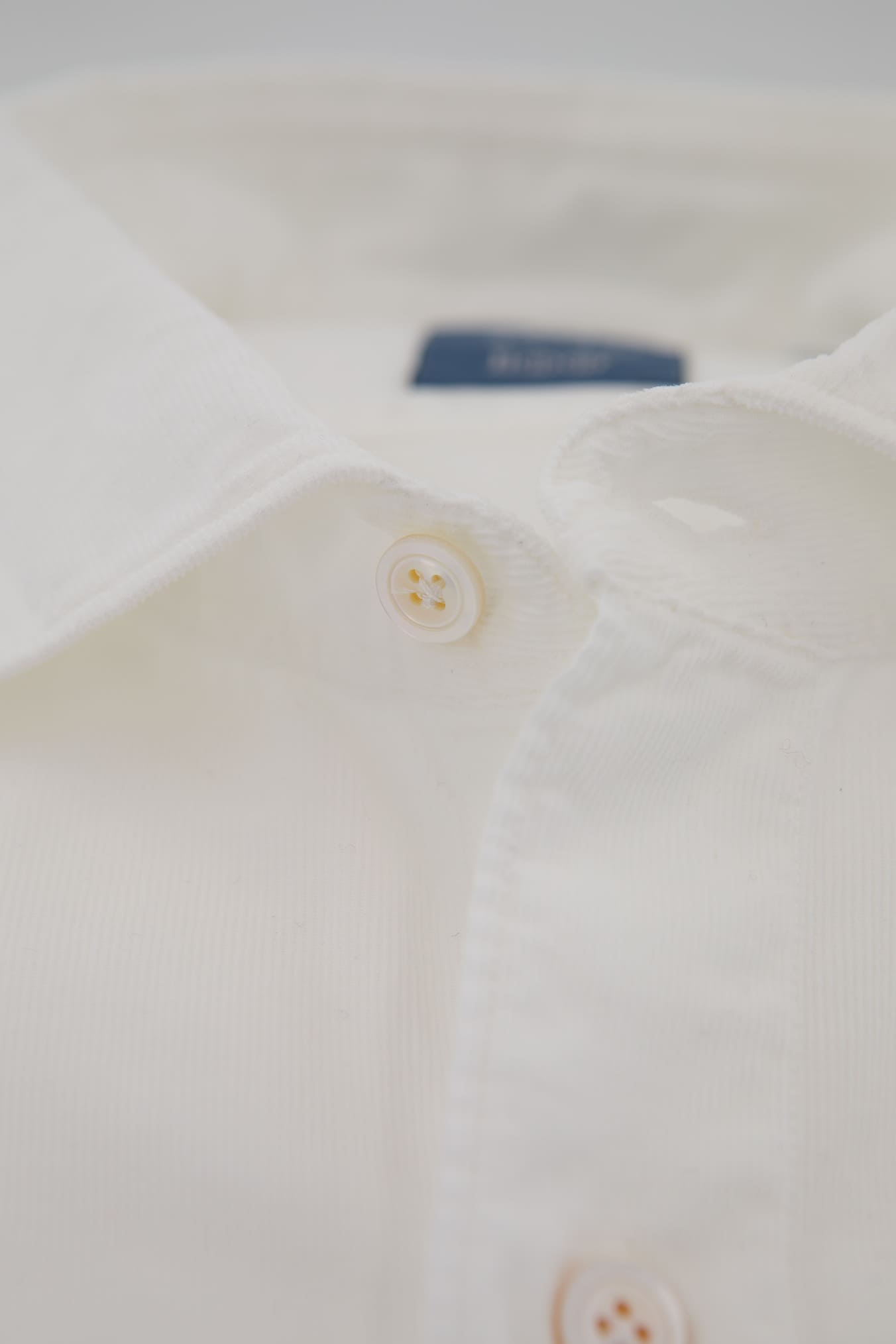 FINAMORE Camicia Velluto Superlight Millerighe Bianco