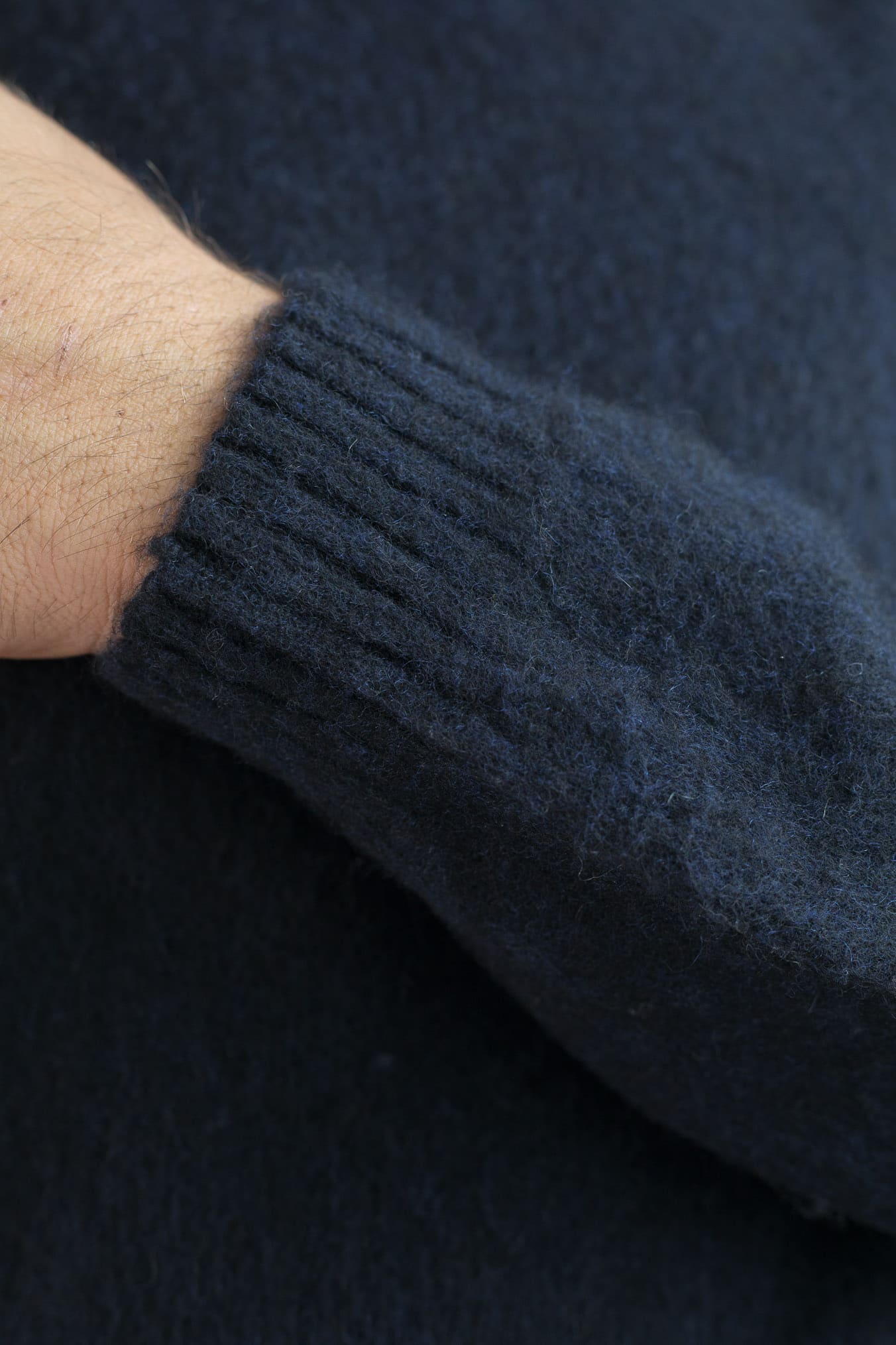 FINAMORE Girocollo "Jesolo" Cashmere Corsehair Loro Piana Blu