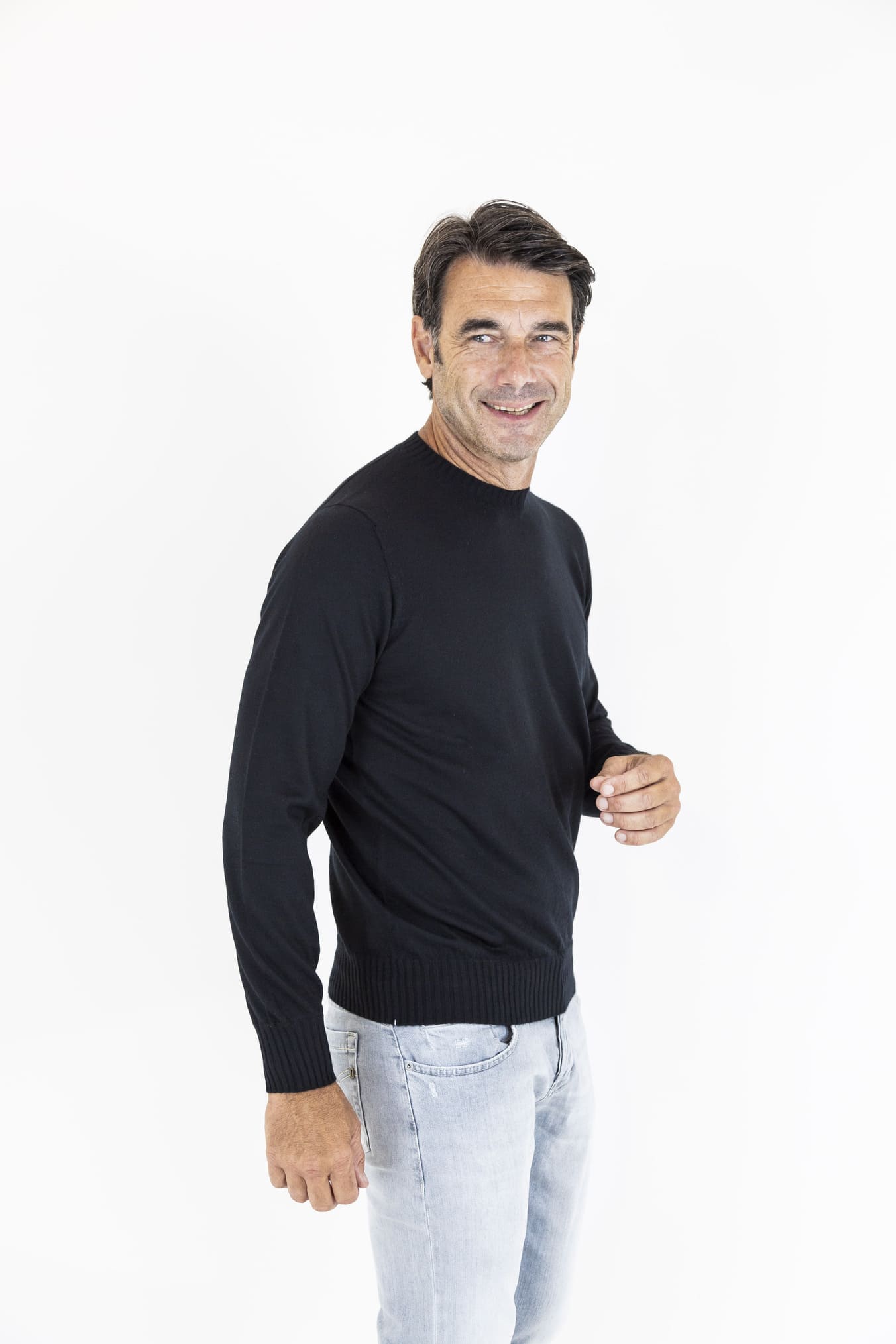 FIORONI Girocollo Cashmere Duvet Nero