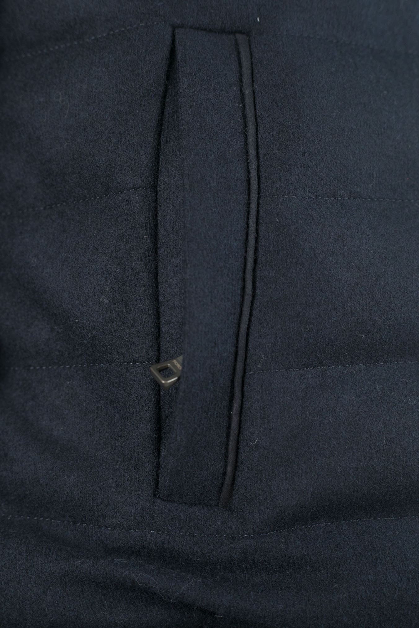 FIORONI Bomber Piumino Lana Cashmere Blu Navy