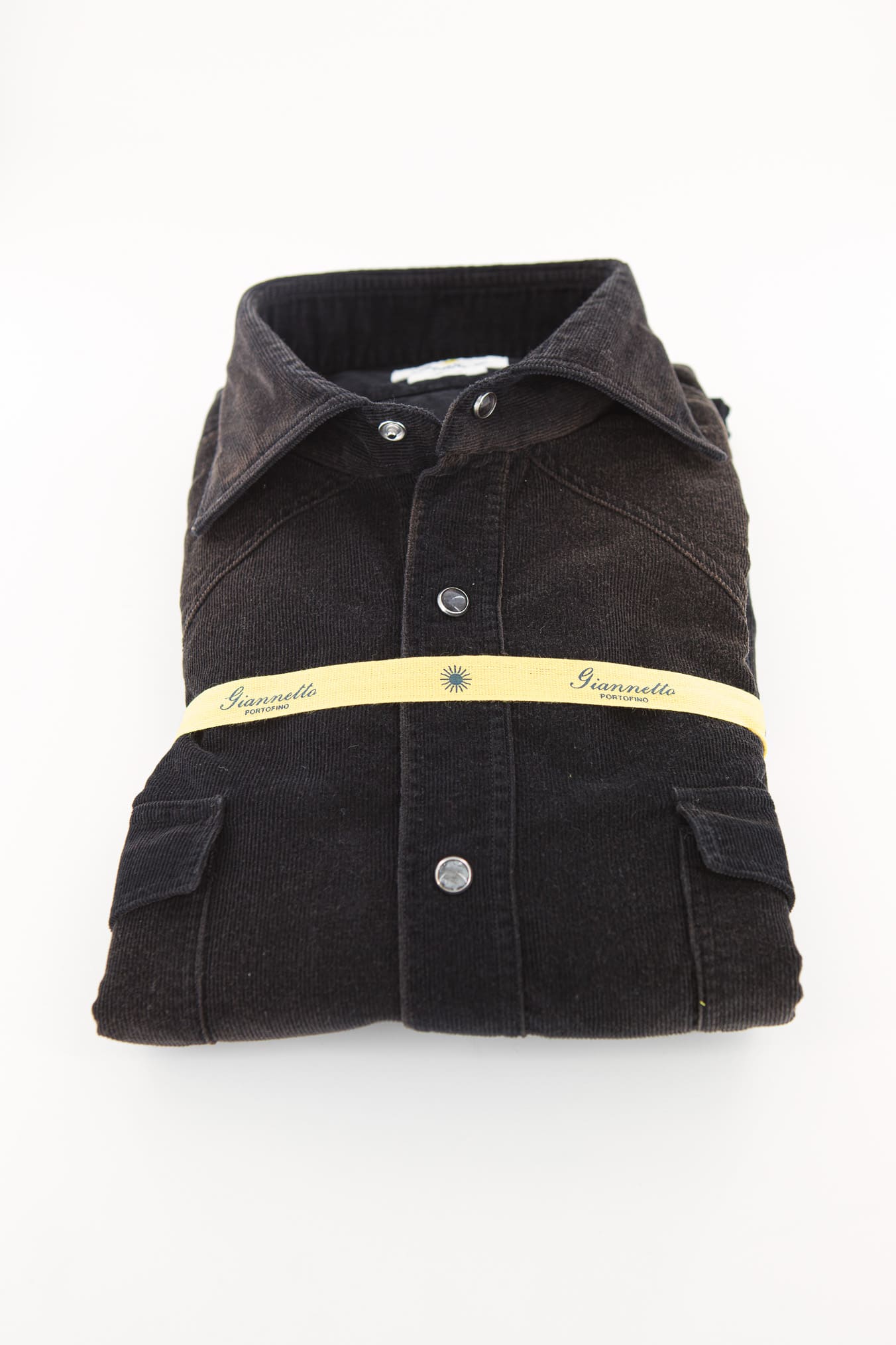 GIANNETTO PORTOFINO Camicia Texana Velluto Nero